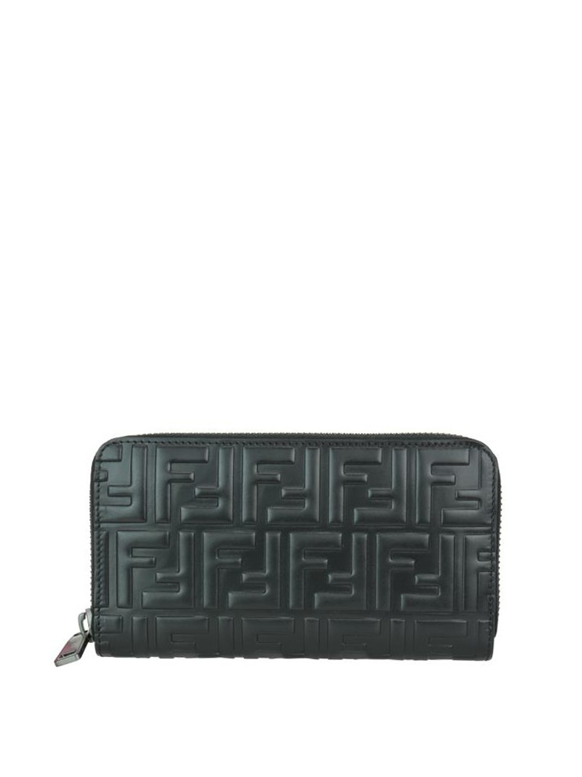 Fendi Logo-embossed Leather Wallet in Grey Grey Womens Accessories Wallets and cardholders 