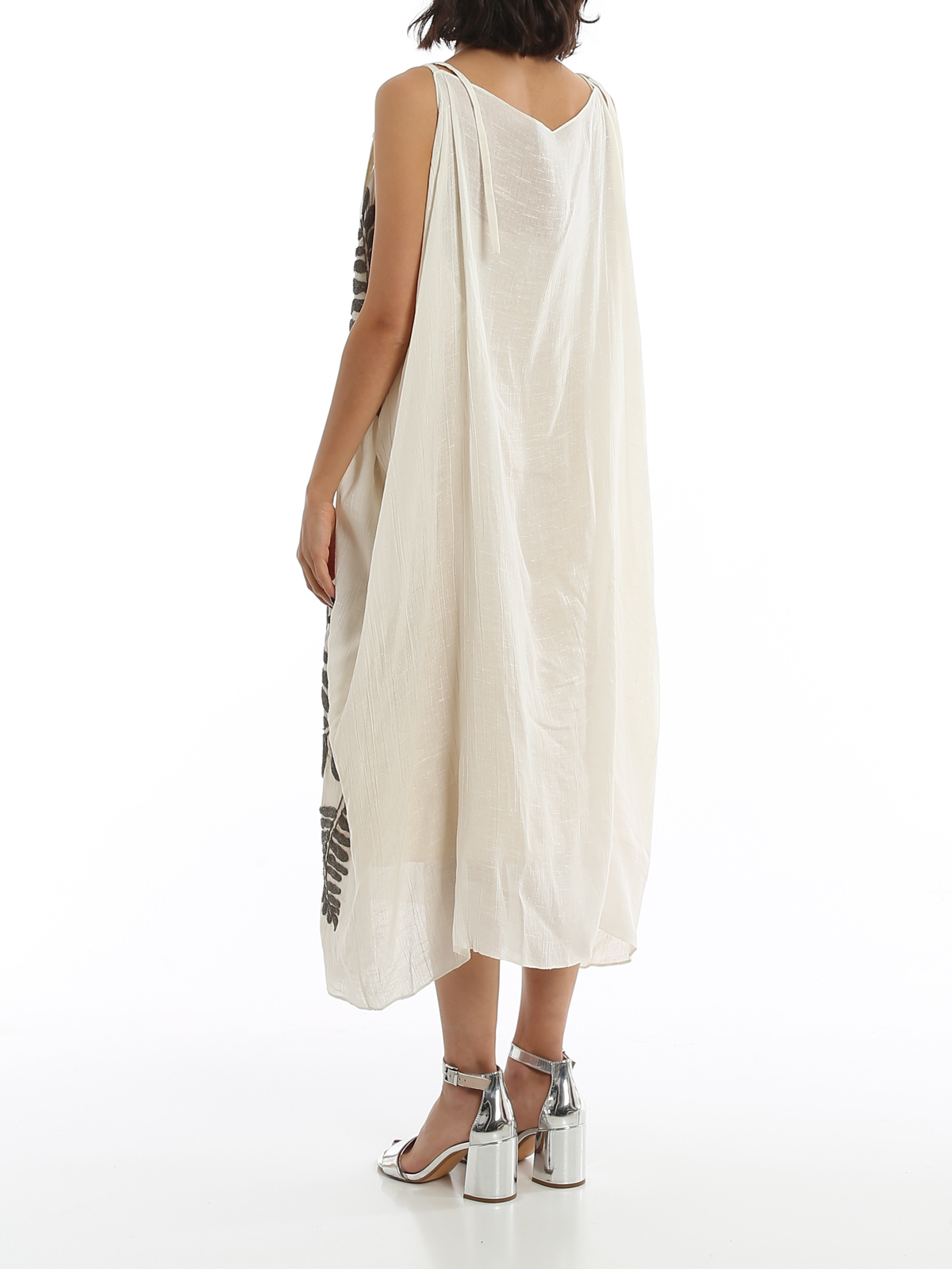 fern embroidered dress