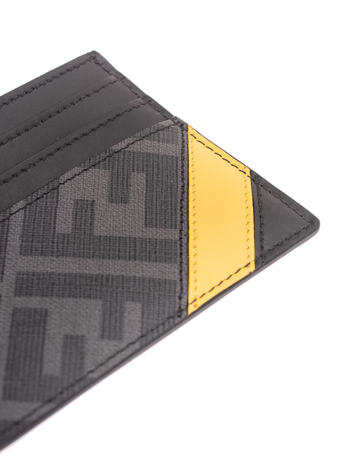 Wallets & purses Fendi - FF logo card holder in black and grey 