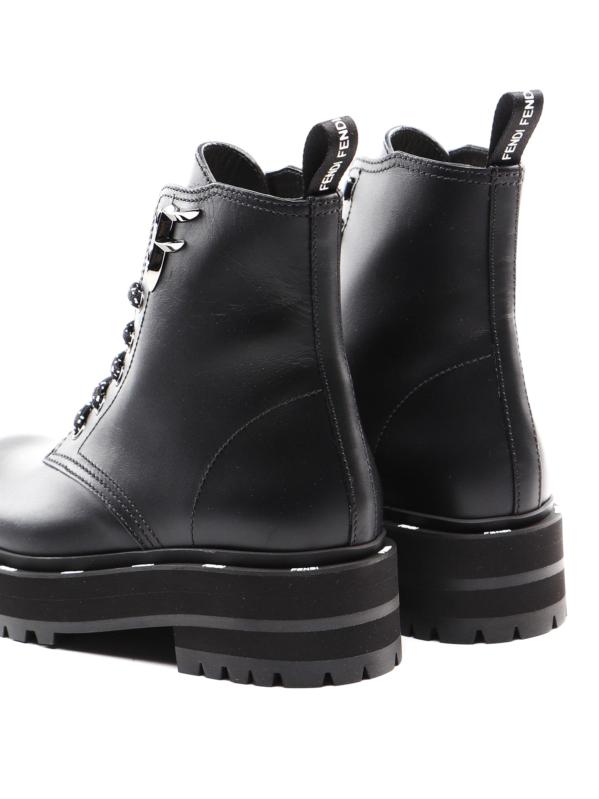 Fendi - FFreedom leather combat boots 
