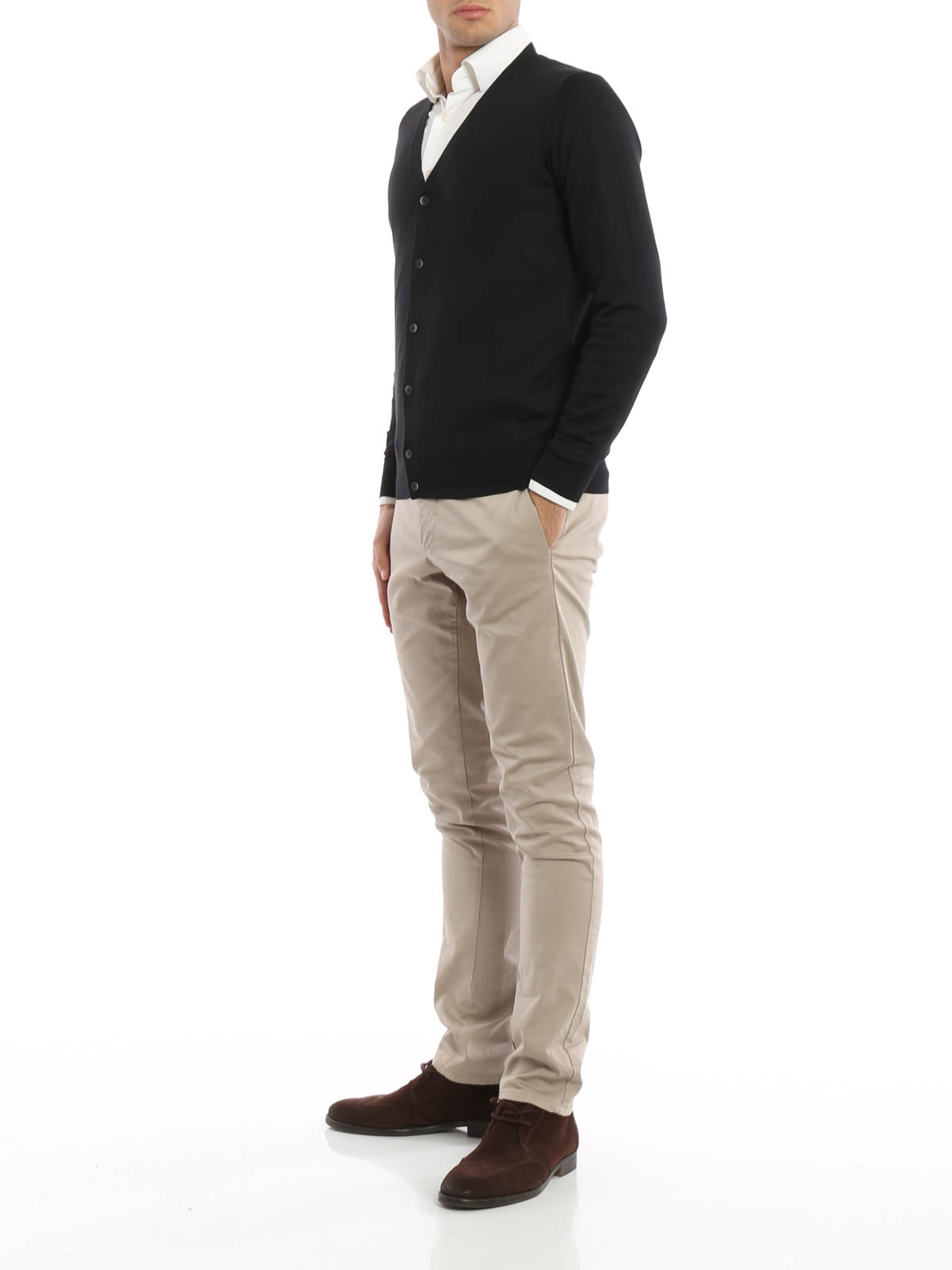 Fay カーディガン メンズ 黒 カーディガン Nmmckreb999