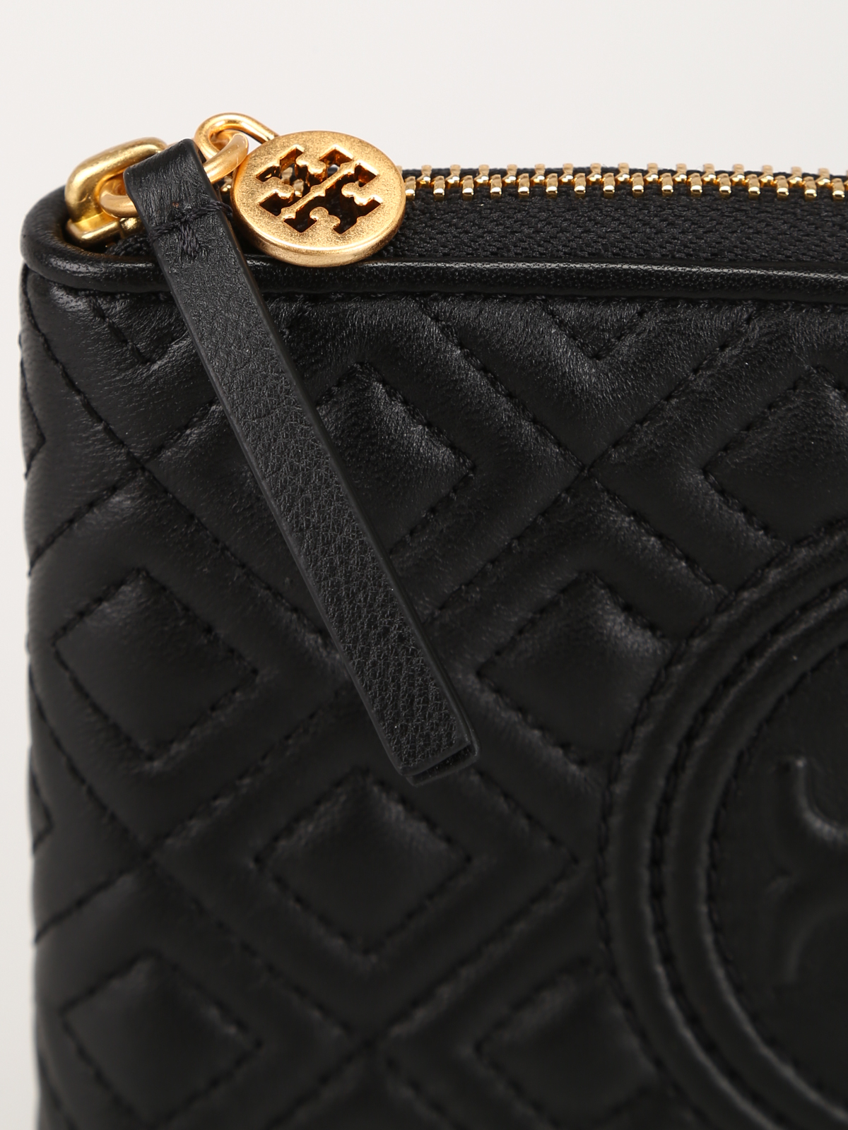 Wallets & purses Tory Burch - Fleming black quilted leather medium wallet -  50264001