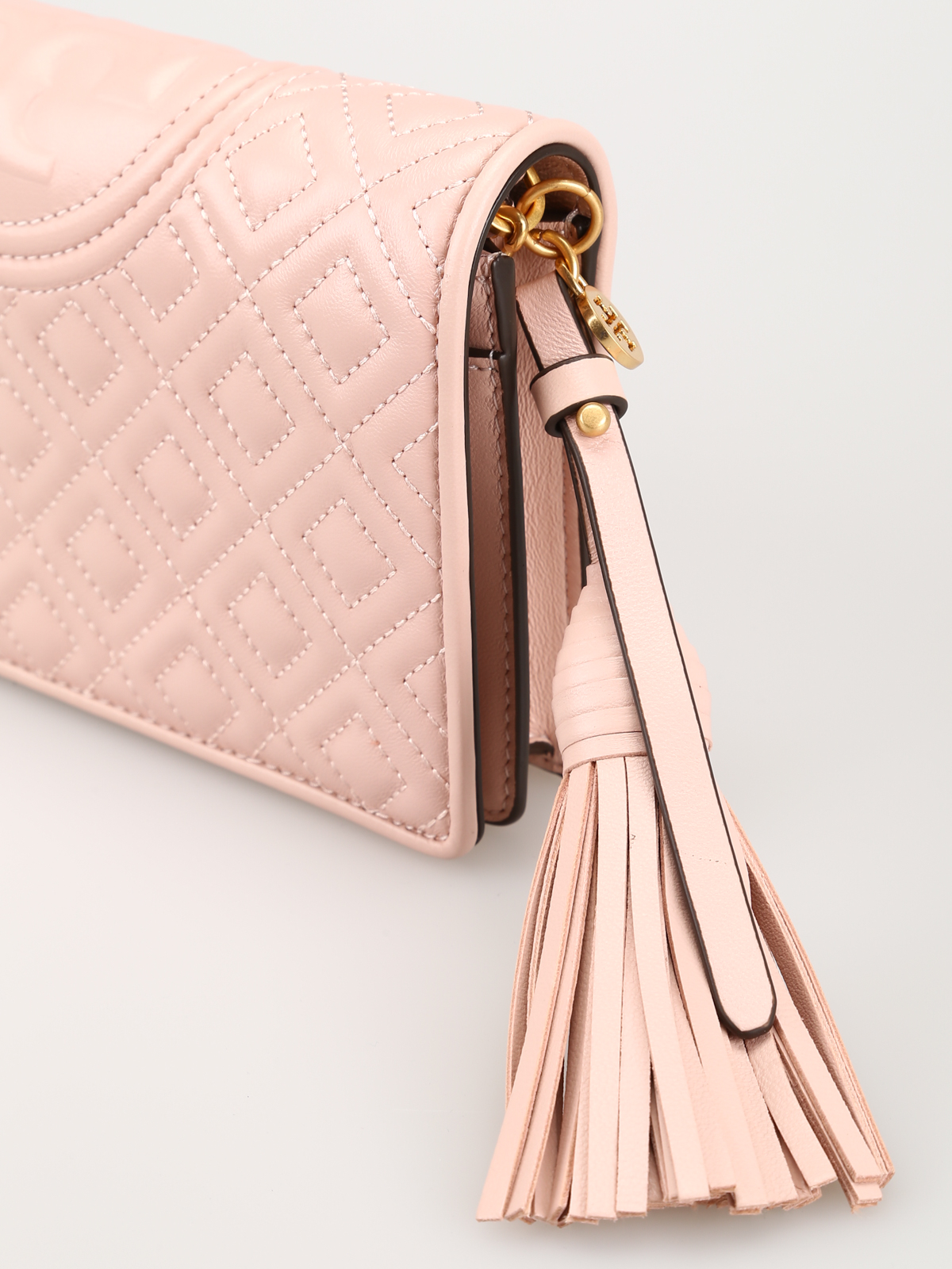 Cross body bags Tory Burch - Fleming pink quilted leather cross body bag -  50263652