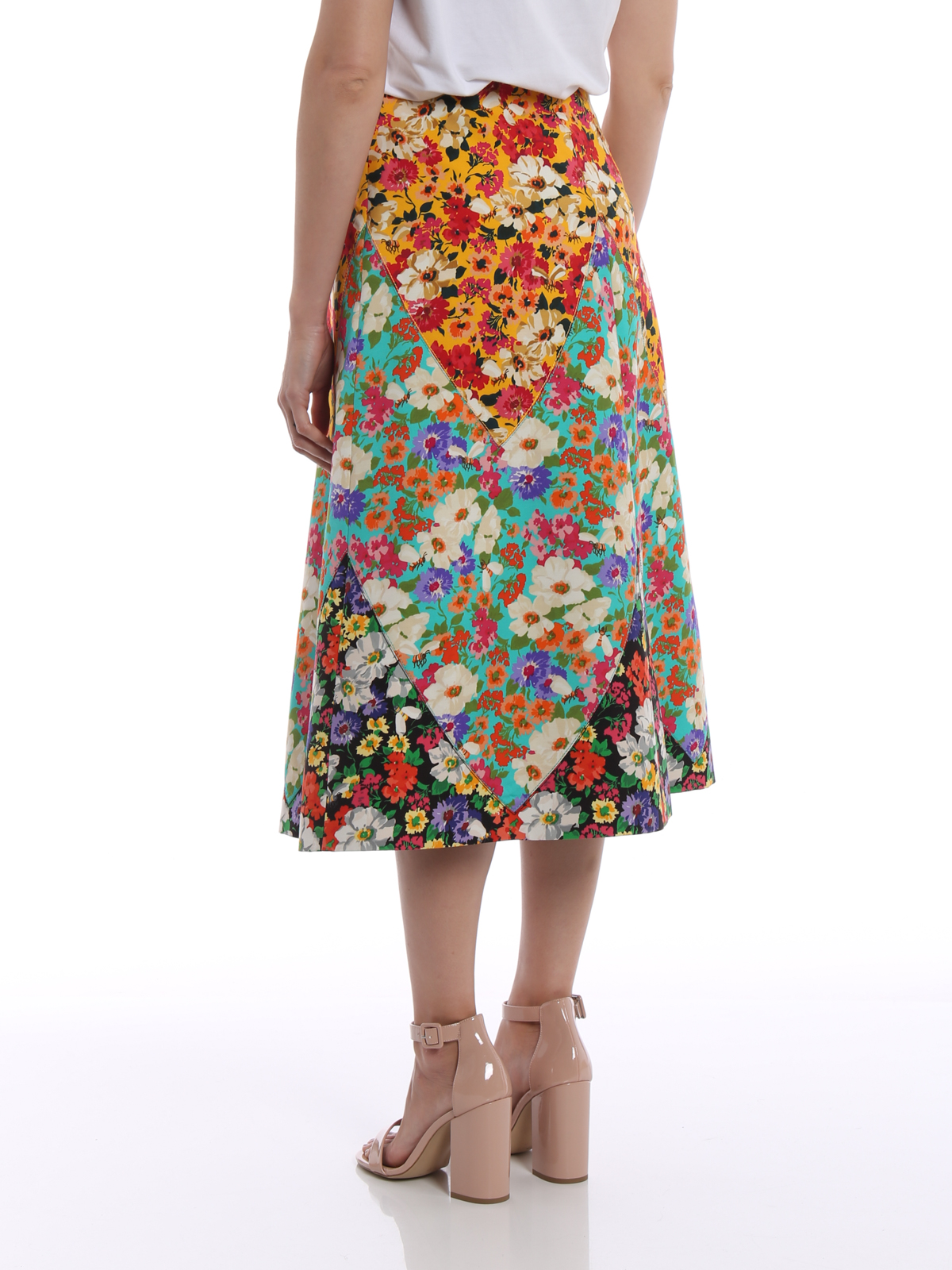 Knee length skirts & Midi Gucci - Floral print wool blend skirt 