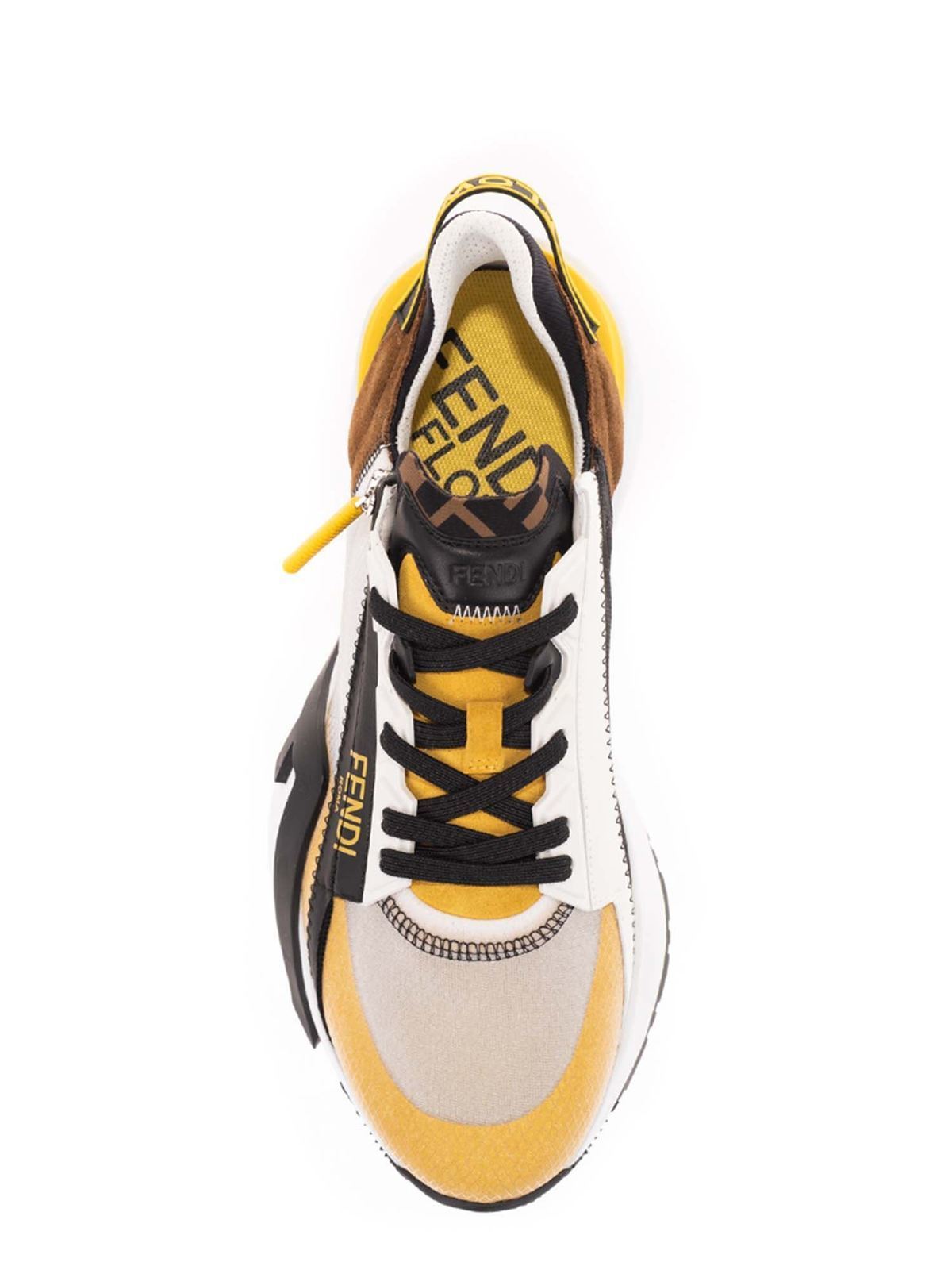 Trainers Fendi - Flow sneakers in yellow and brown - 7E1392AD7VF1C2F