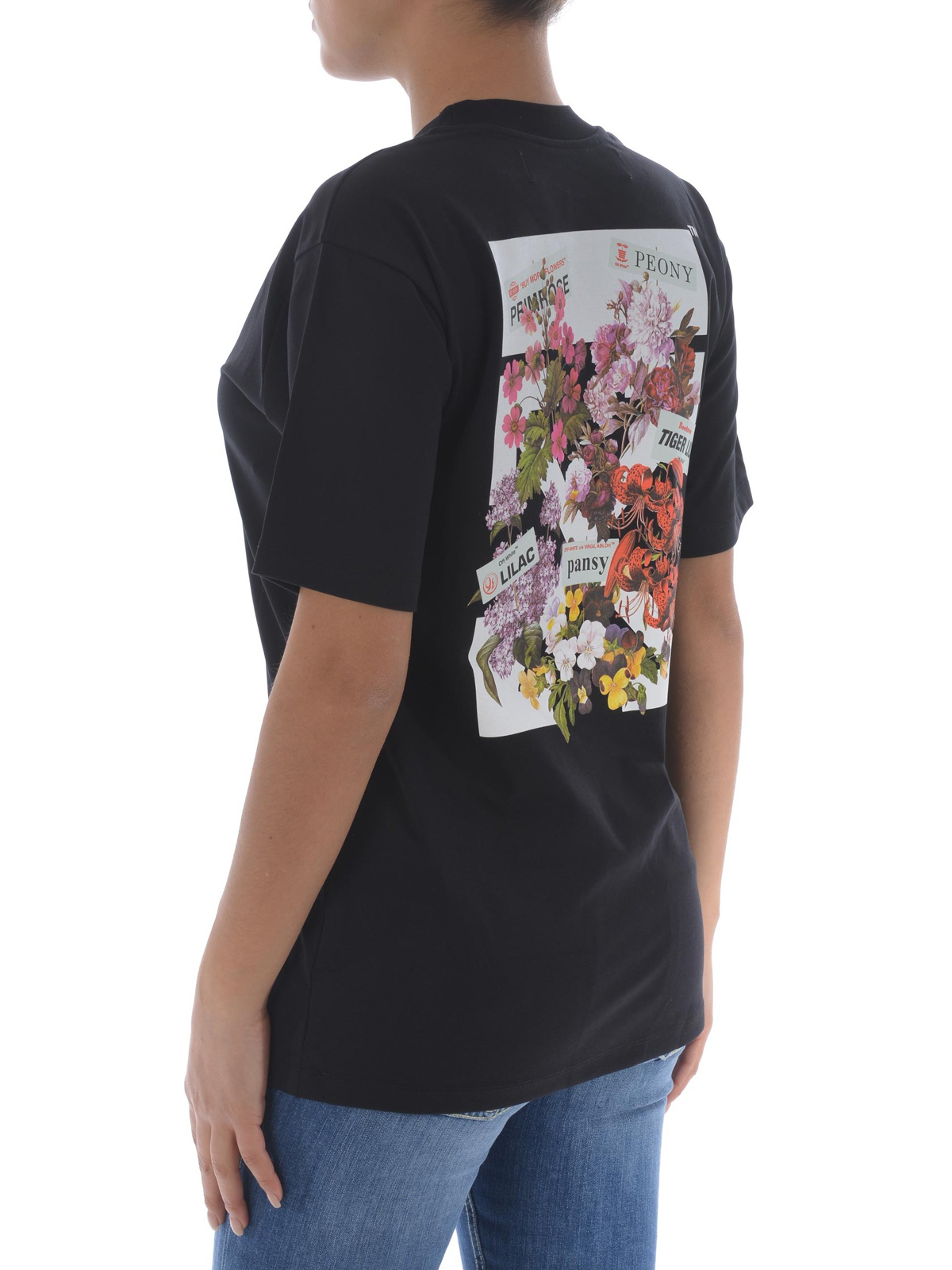 T-shirts Off-White - Flower Shop back print black Tee