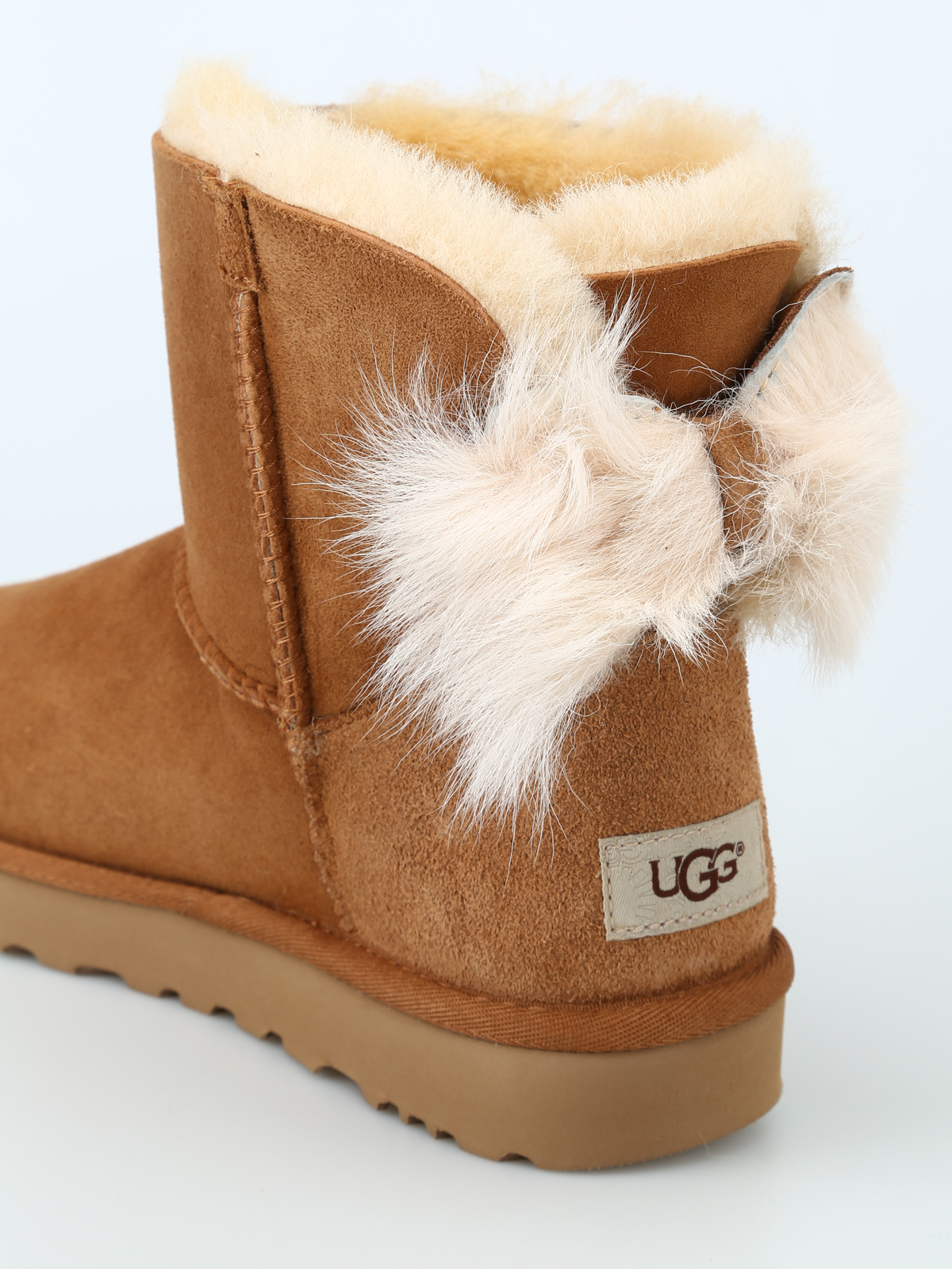 Ugg - Fluff Bow Mini ankle boots - نیم 