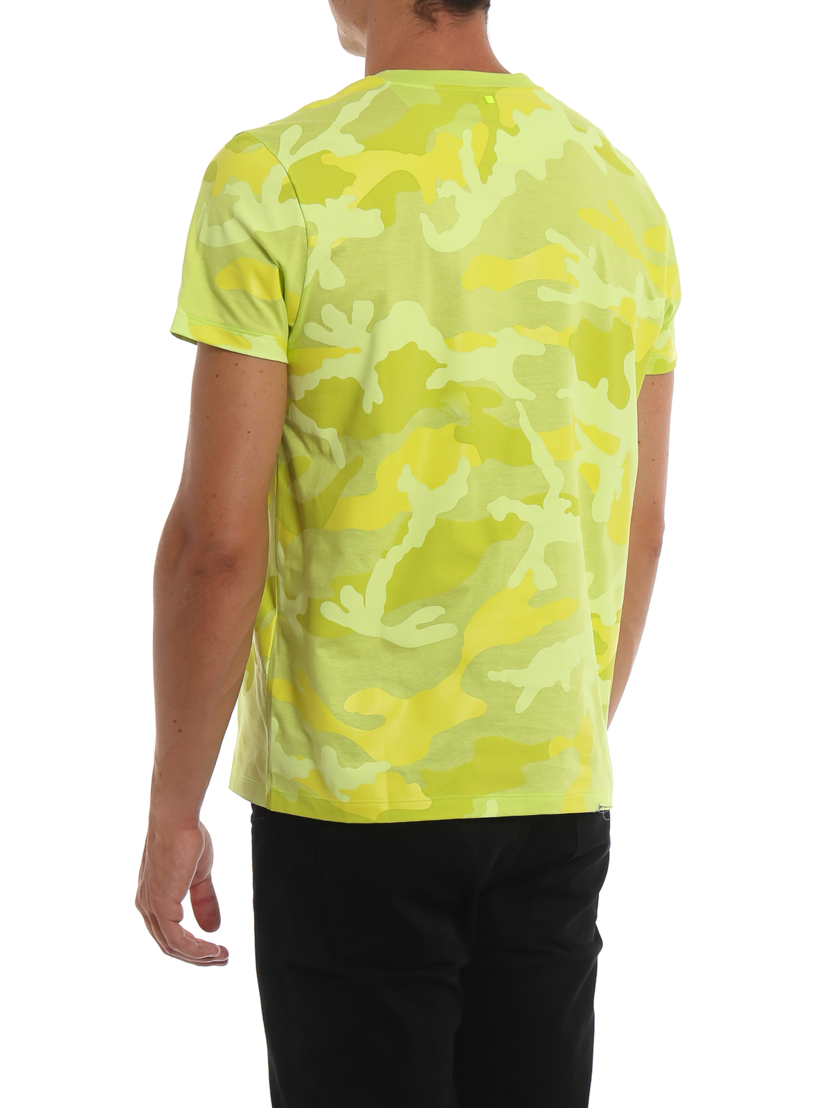 Emuler Udsøgt taske T-shirts Valentino - Fluorescent yellow camo T-shirt - SV3MG00W3MBIUM