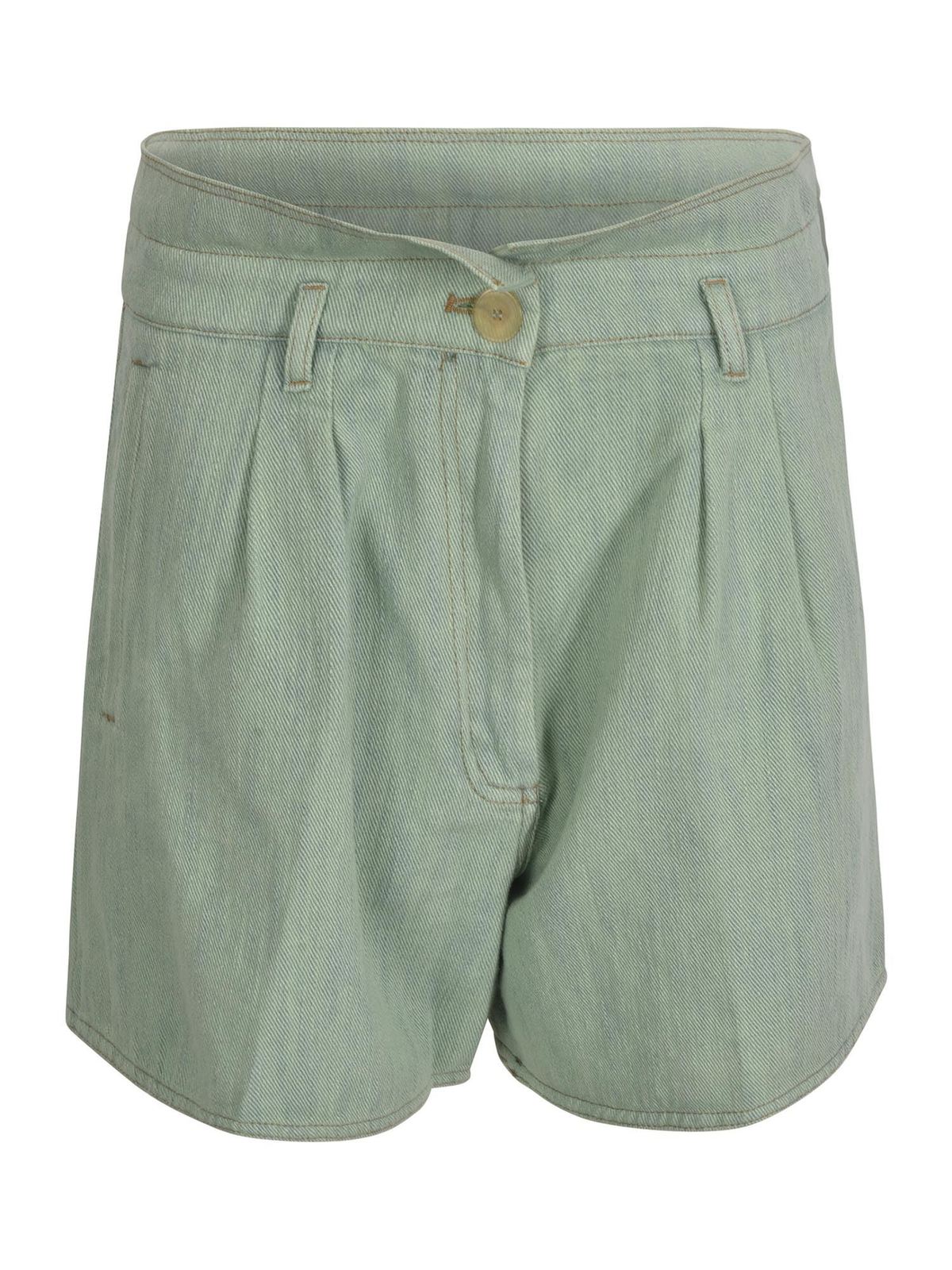 Mint green denim shorts clearance