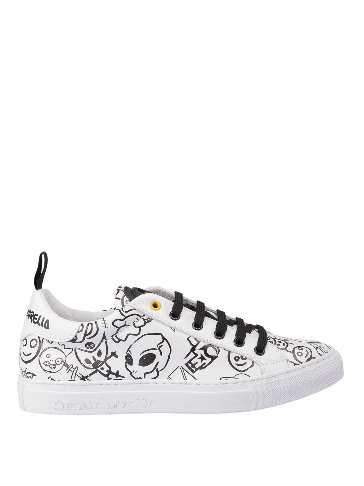 Tientallen Afrika Voor type Trainers Frankie Morello - Printed white leather sneakers - 7216A