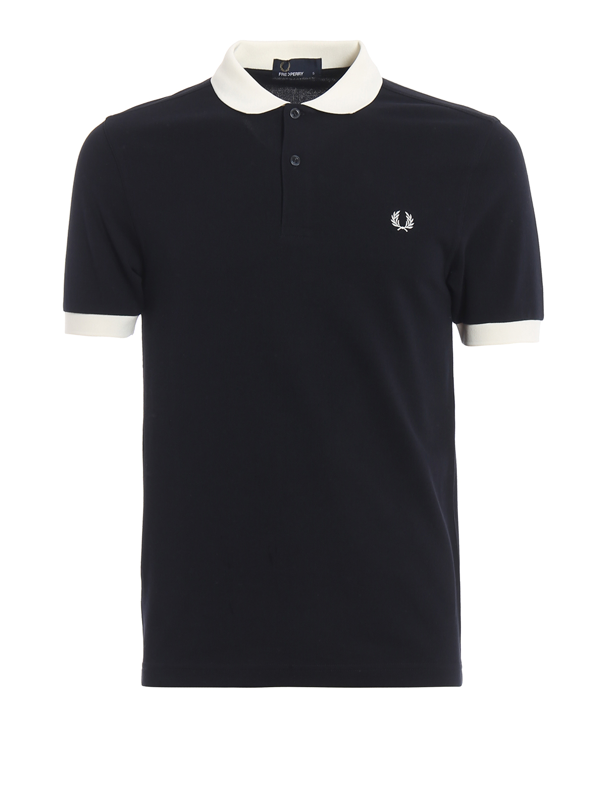 Polo shirts Fred Perry - Logoed blue pique cotton polo shirt - M5571608