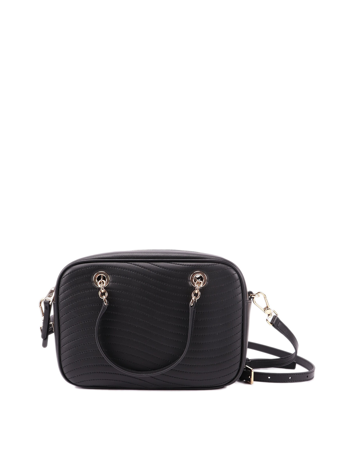 Furla Swing Quilted Small Bowling Bag In Black