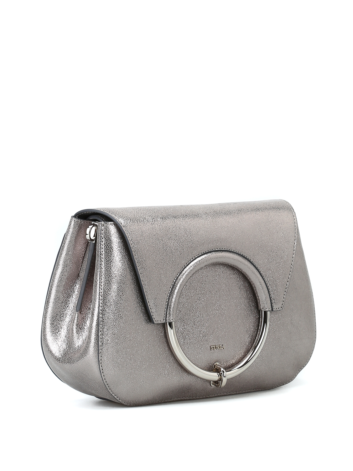 metallic shoulder bag