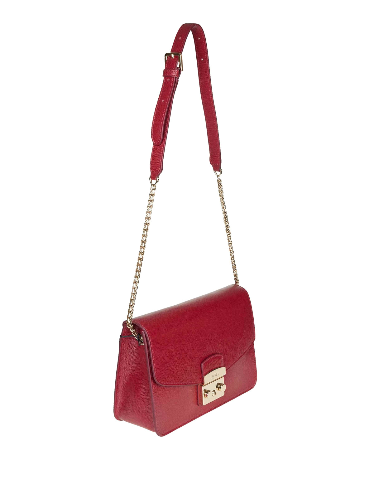 mix training Theseus Shoulder bags Furla - Metropolis red textured leather small bag - 986515
