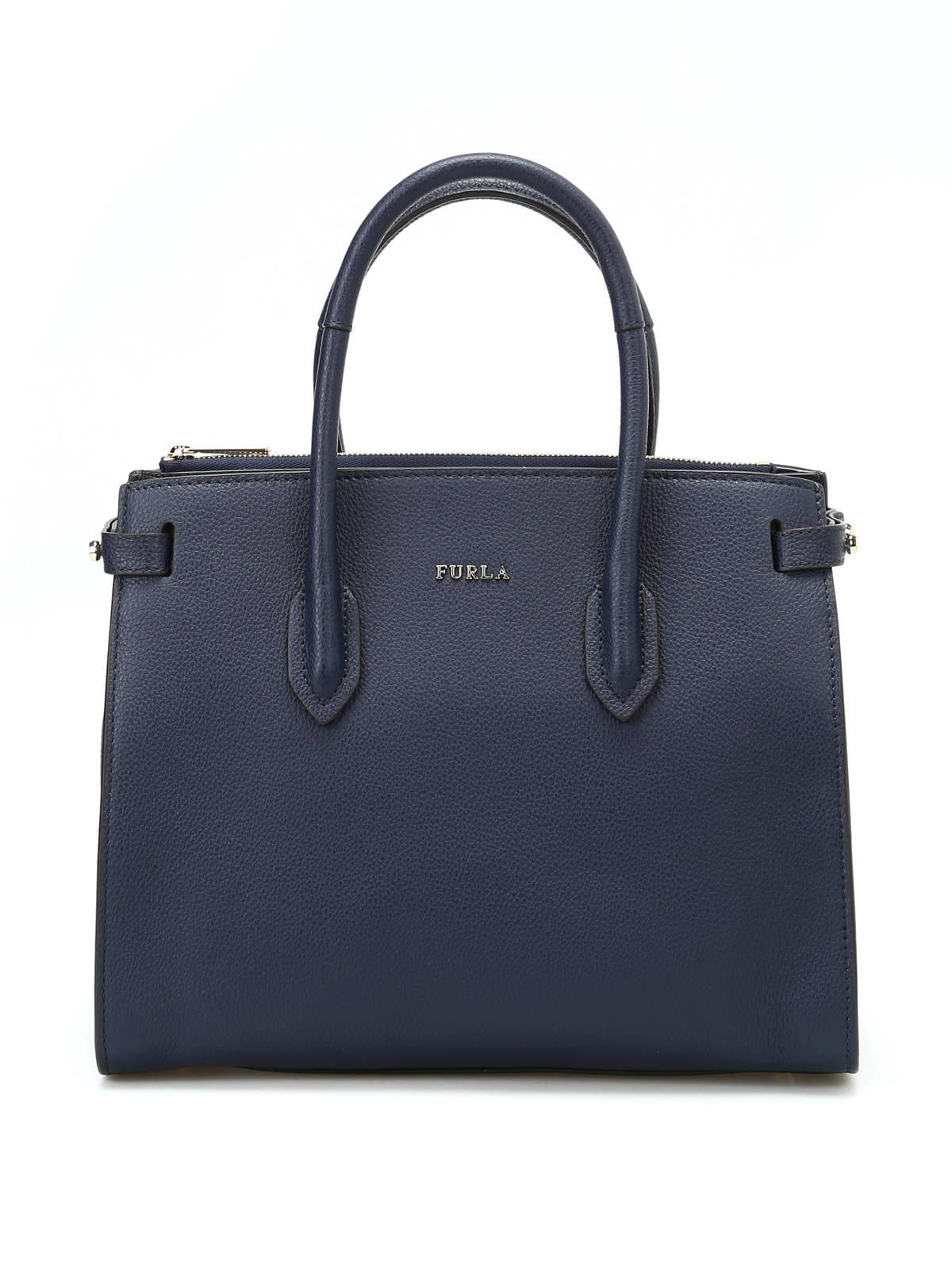 Totes bags Furla - Pin S blue grain leather tote - 924570 | iKRIX.com