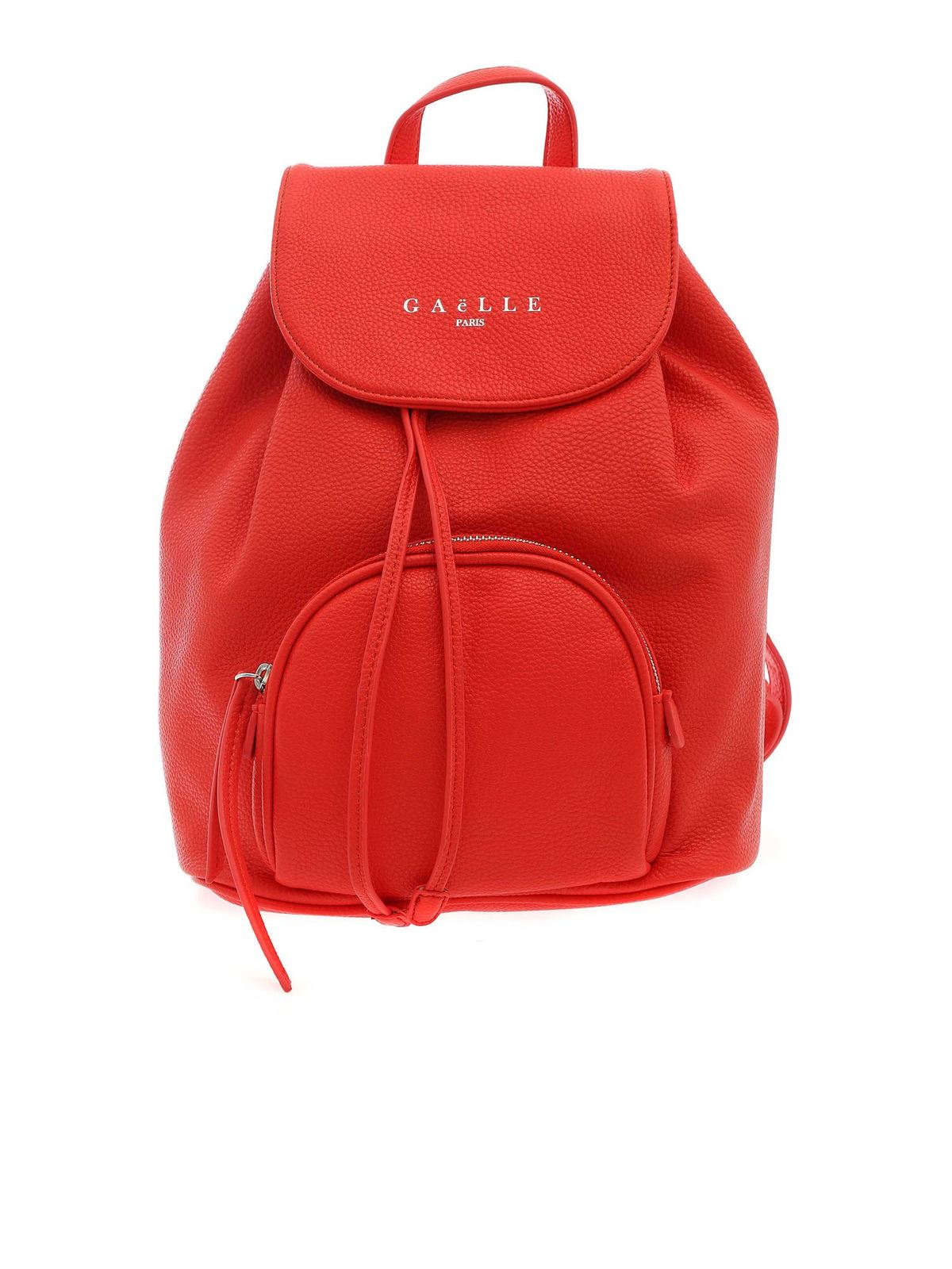 GAELLE PARIS SYNTHETIC LEATHER BACKPACK IN CORAL RED
