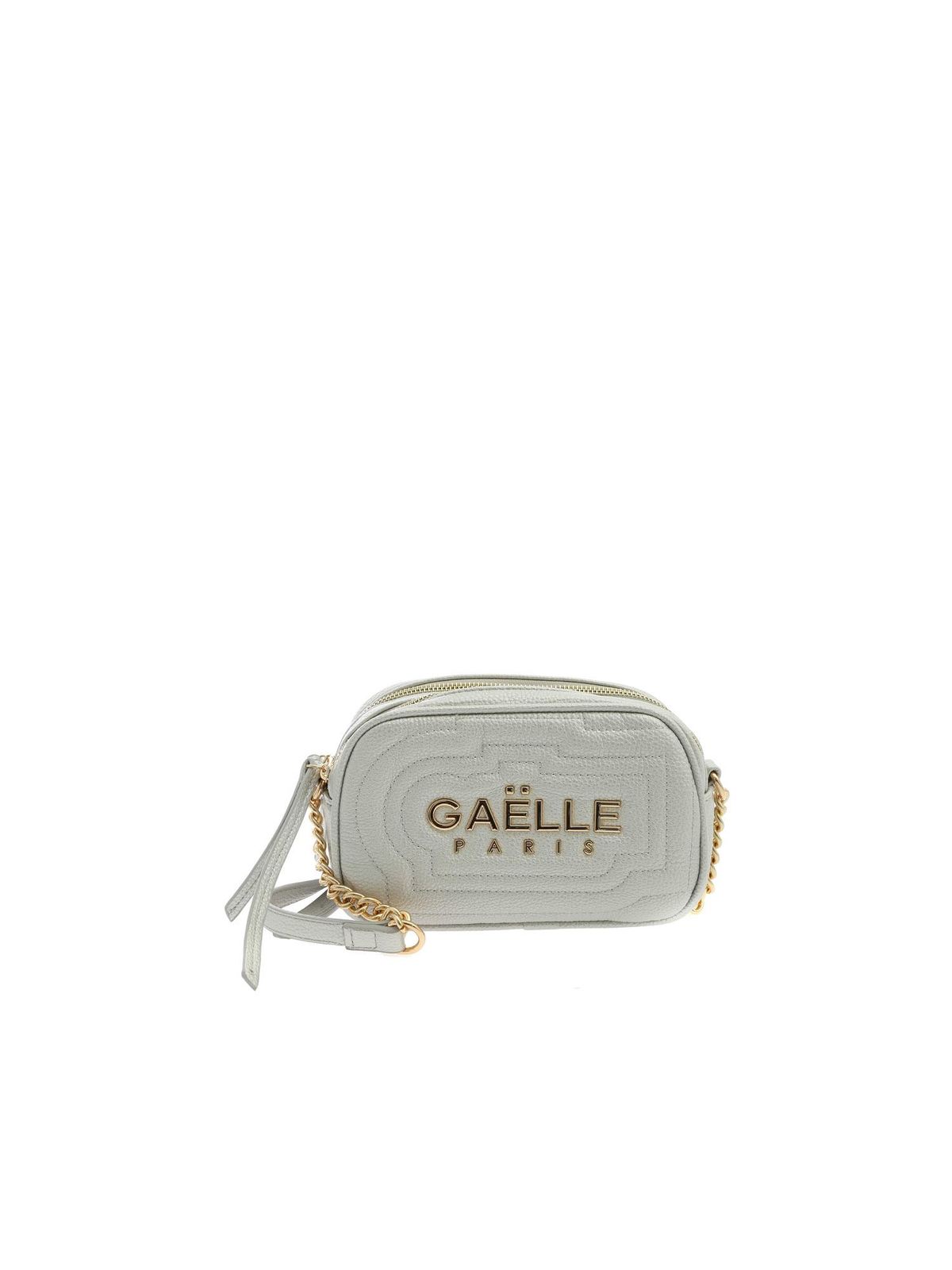 GAELLE PARIS SYNTHETIC LEATHER CAMERA BAG IN SILVER