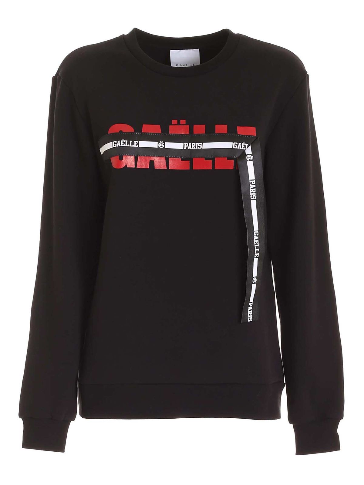 Gaelle Paris - Logo print sweatshirt in black - Sweatshirts & Sweaters ...