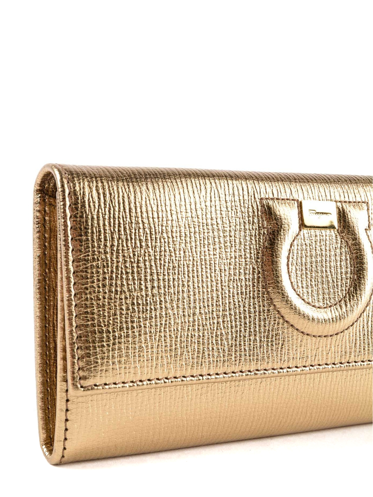 Salvatore Ferragamo - Gancini gold leather wallet - wallets & purses - 22C827696159