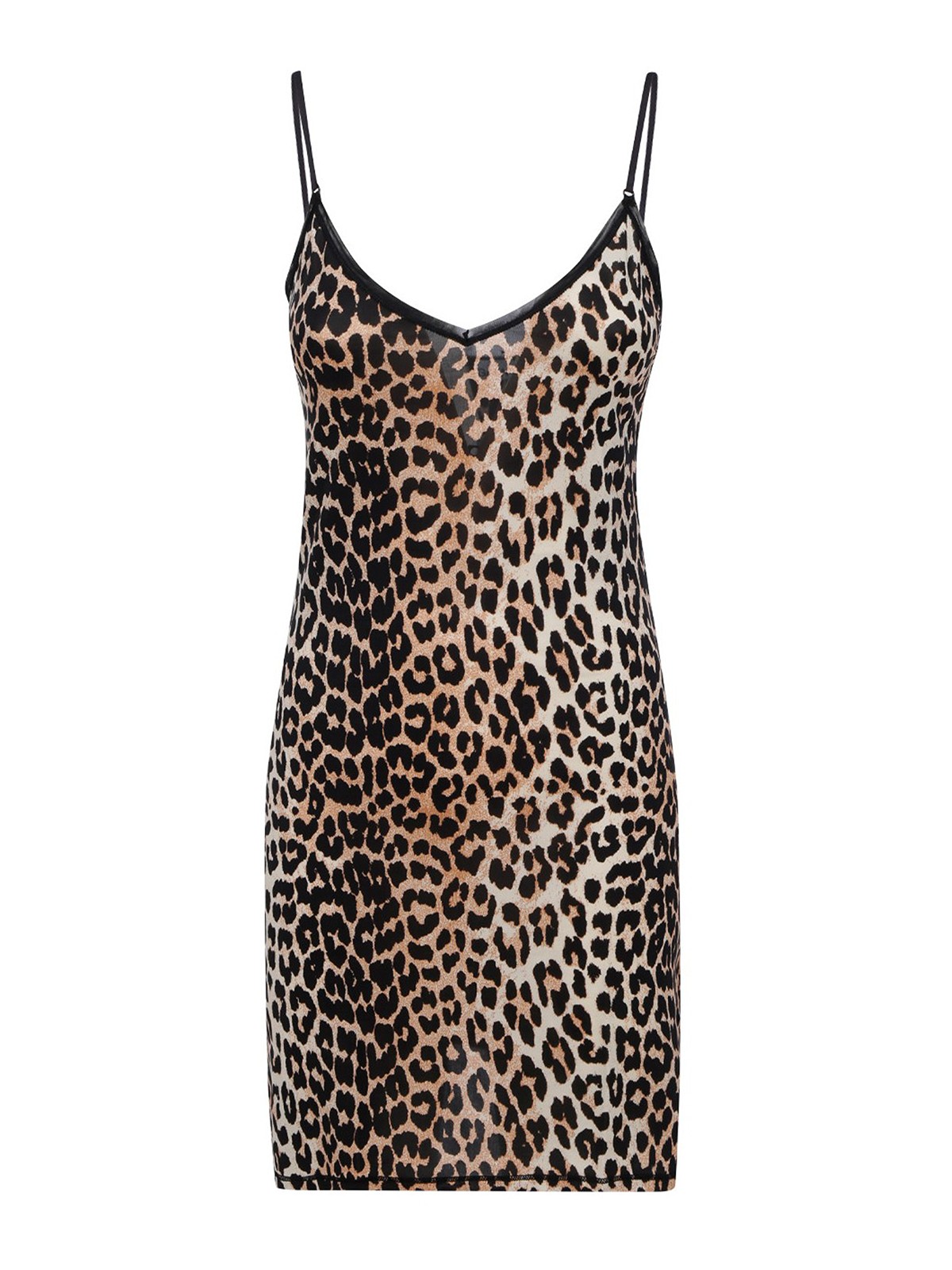 Ganni - Animal print viscose short dress - short dresses - A2623943