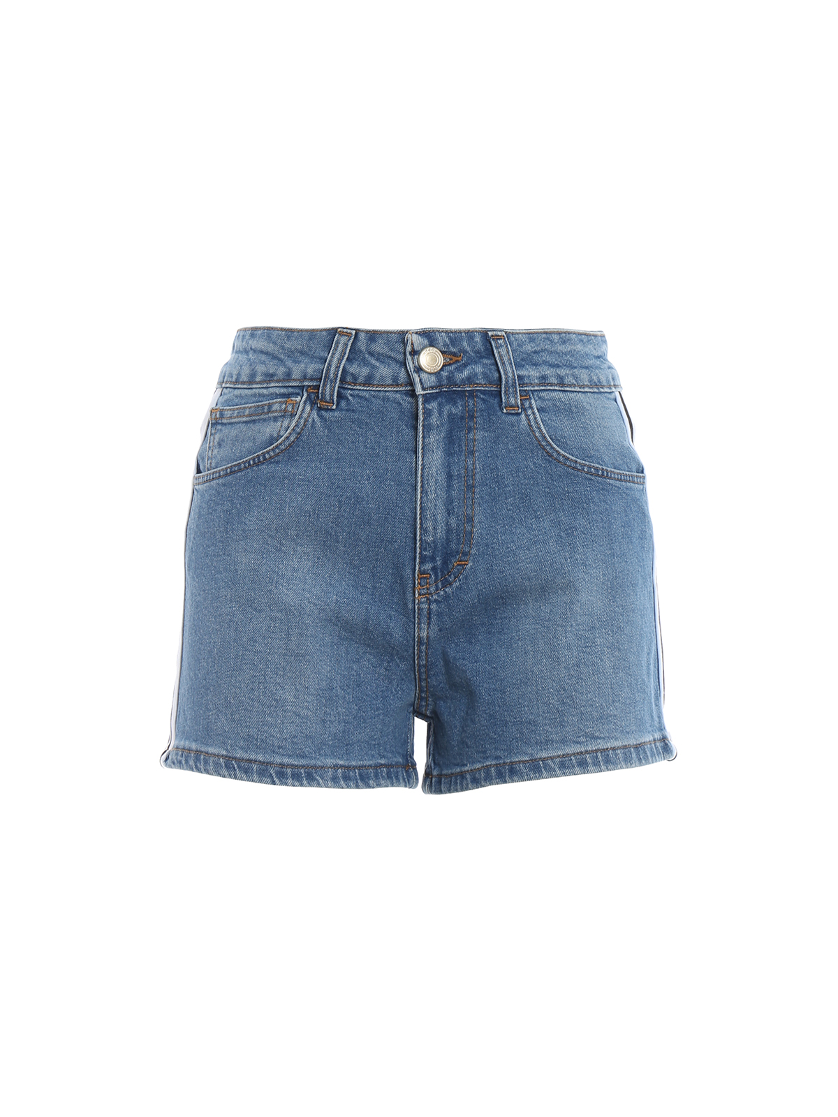 branded denim shorts