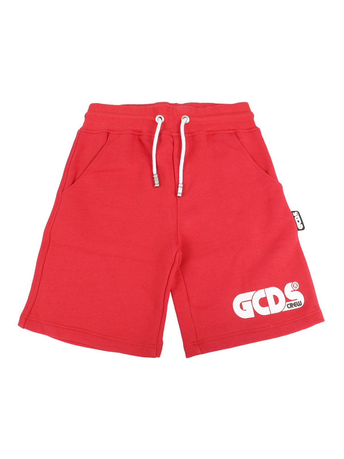 Gcds Teen Logo-print Jersey Shorts In Red