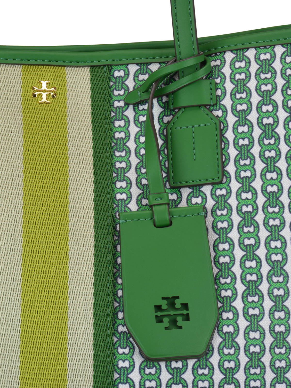 Totes bags Tory Burch - Gemini Link green patterned tote bag - 53303362