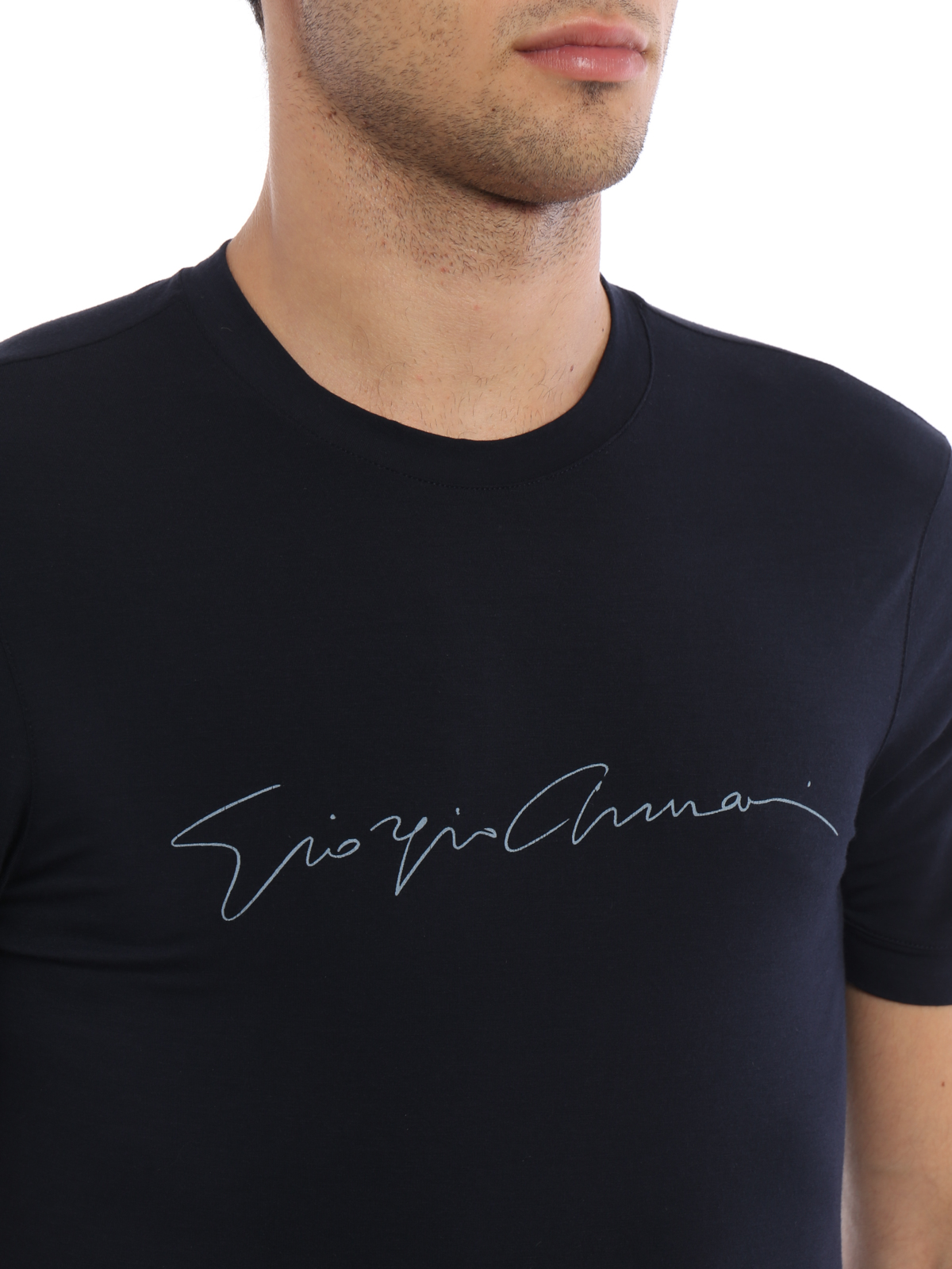 T-shirts Giorgio Armani - Brand signature jersey T-shirt - 6YST56SJP4Z0922