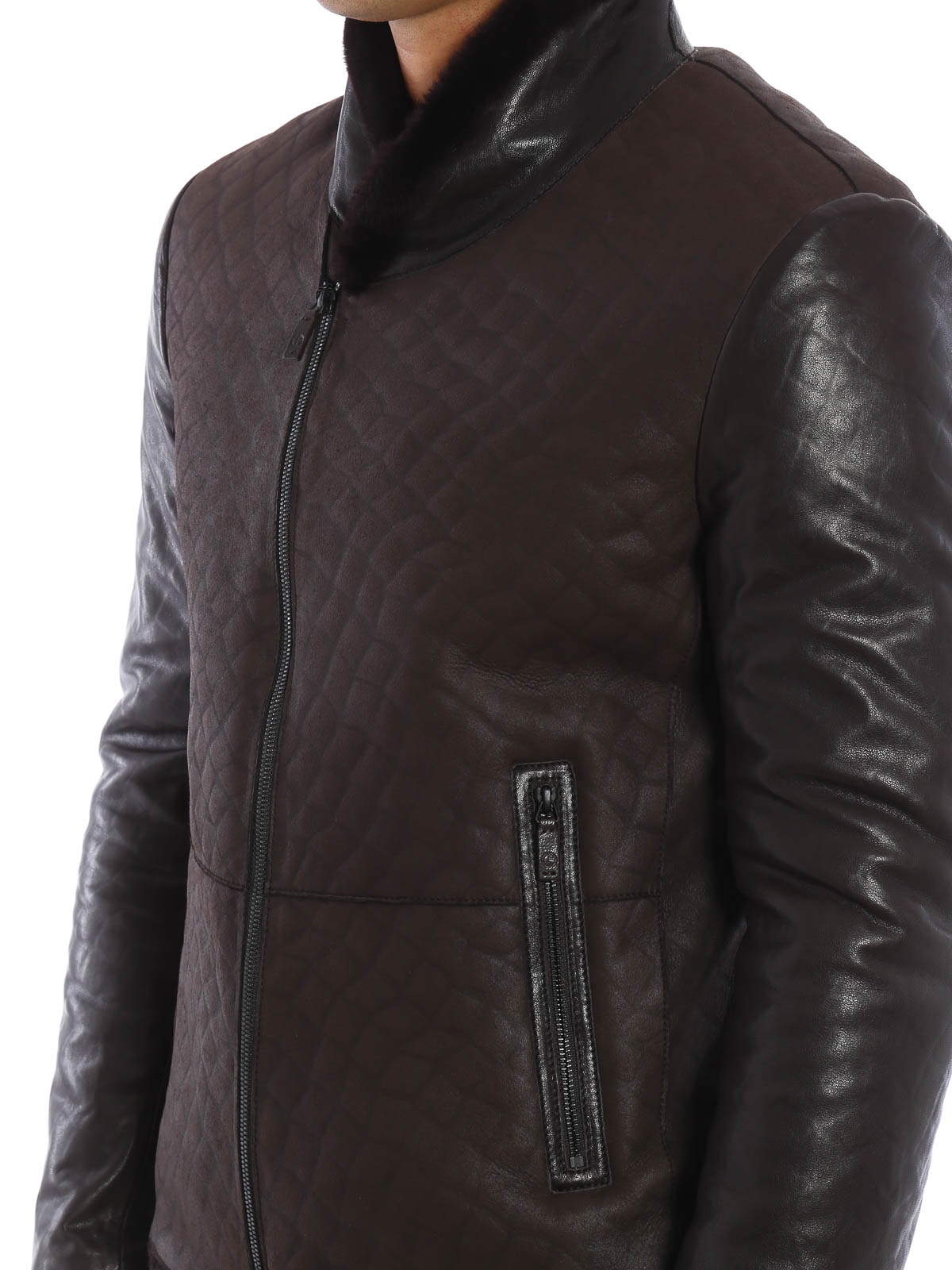 Fur & Shearling Coats Giorgio Armani - Caban shearling jacket -  USB01PUSP08479