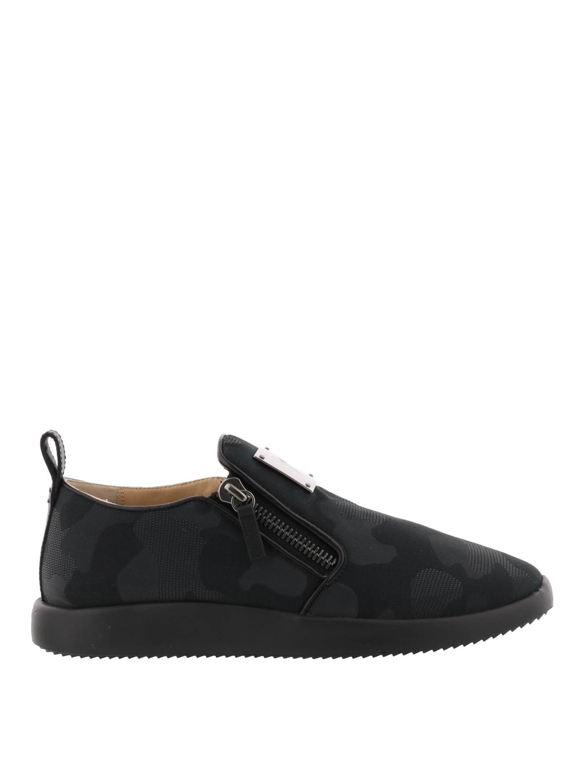 black camo slip on shoes