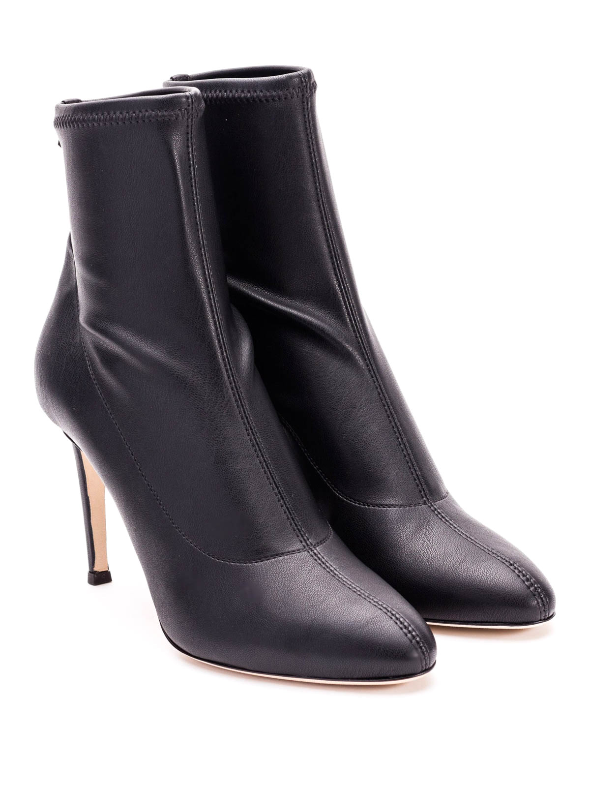 stretch leather booties