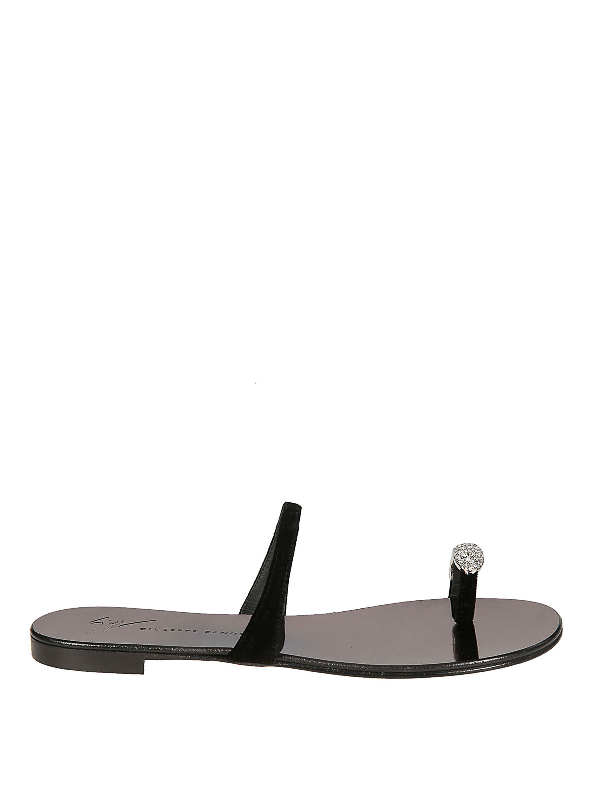 velvet flat sandals