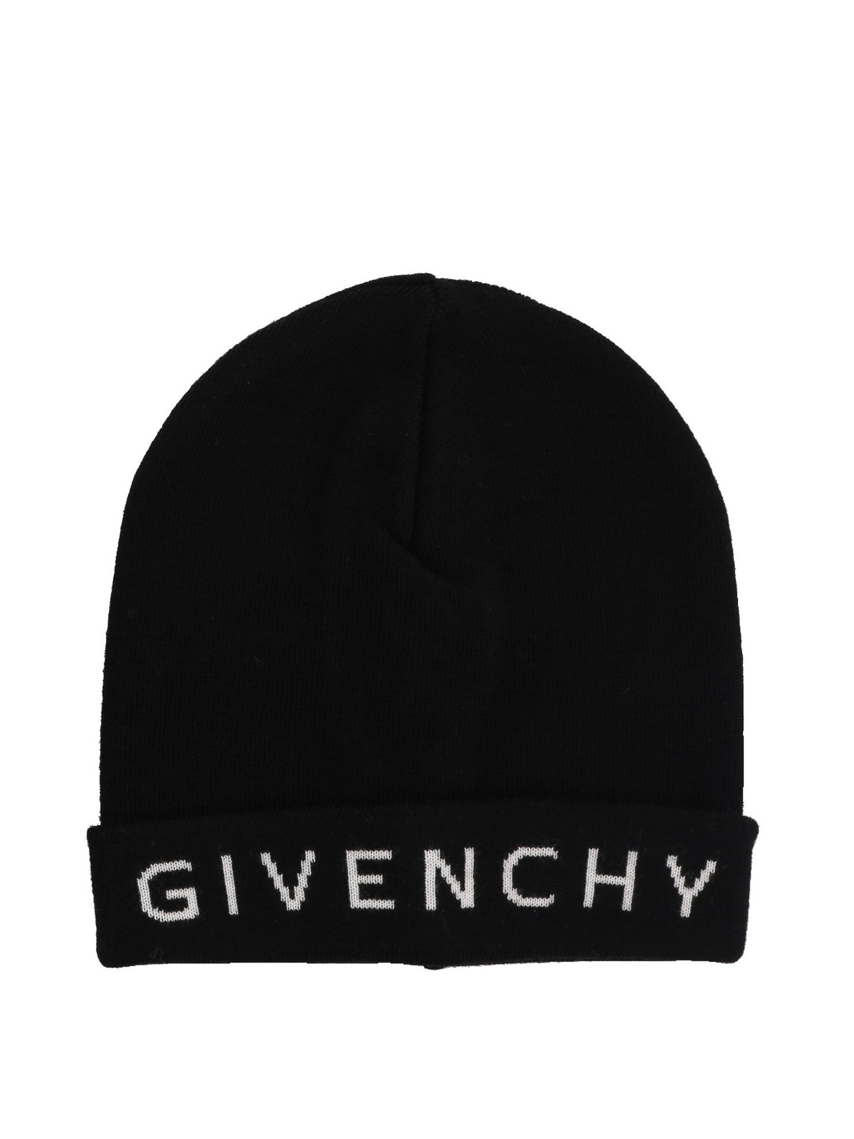 Beanies Givenchy - Logo intarsia black wool beanie - GWCAPPU1458004