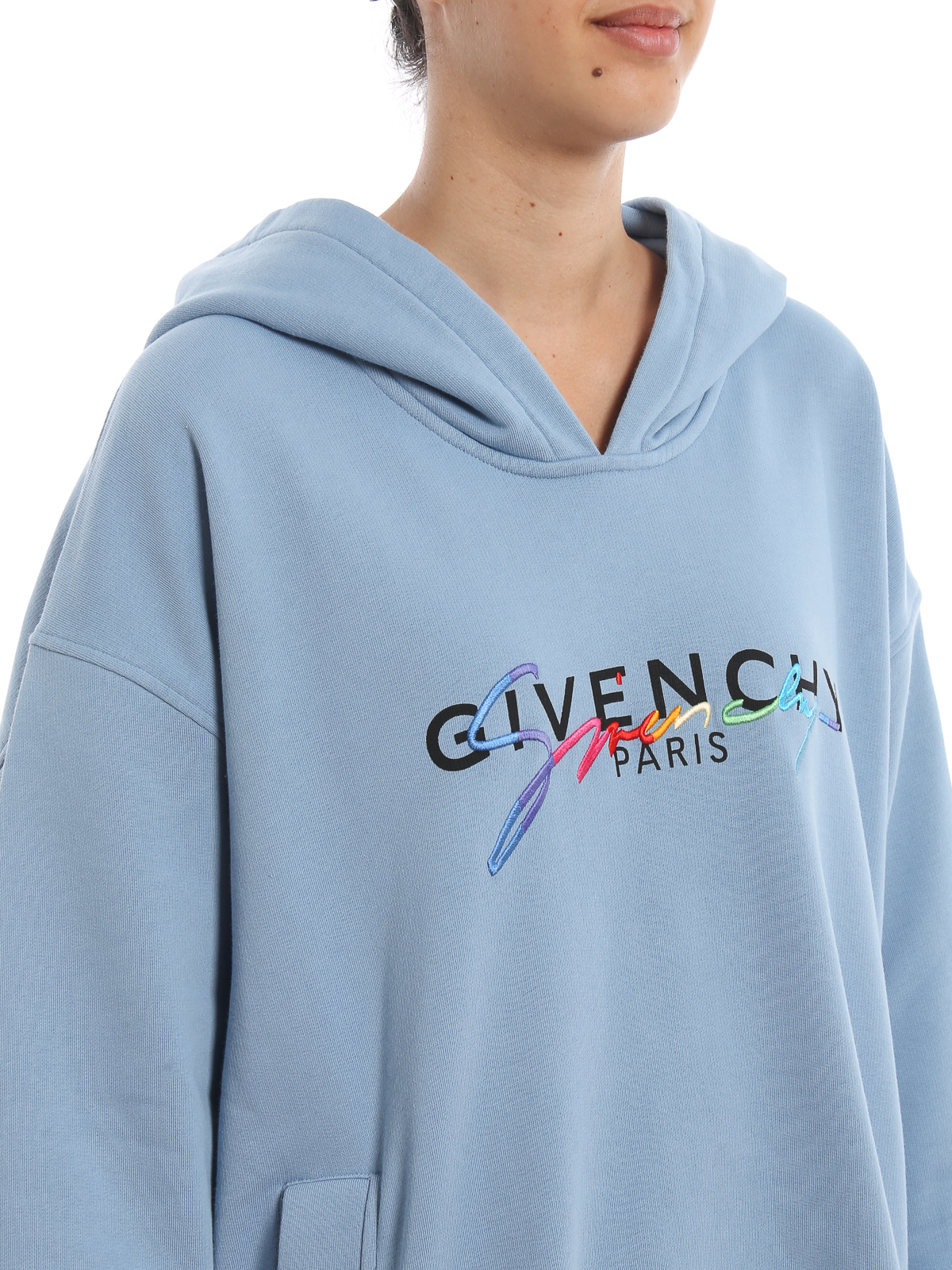Sweatshirts & Sweaters Givenchy - Multicolour signature embroidery over  hoodie - BWJ00B3Z2C450