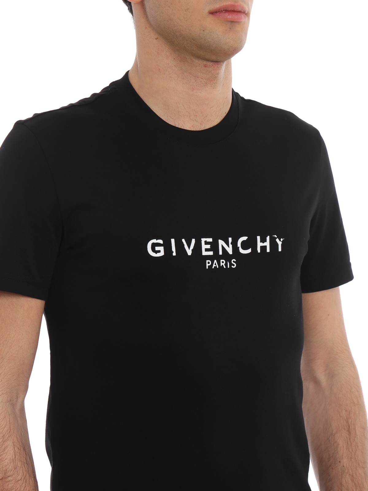 Givenchy - Vintage effect signature T-shirt - t-shirts - BM70K93002001