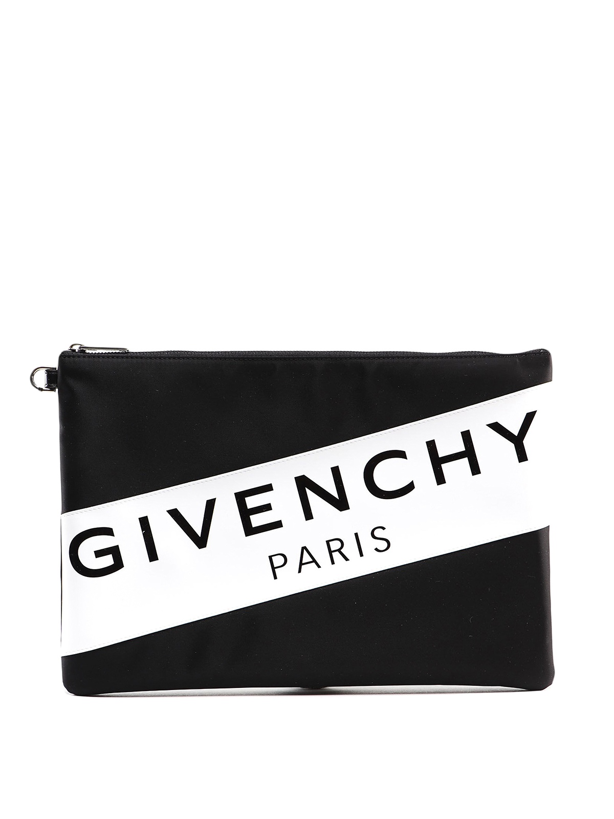 Clutches Givenchy - Diagonal logo band fabric clutch - BK602XK0PF004