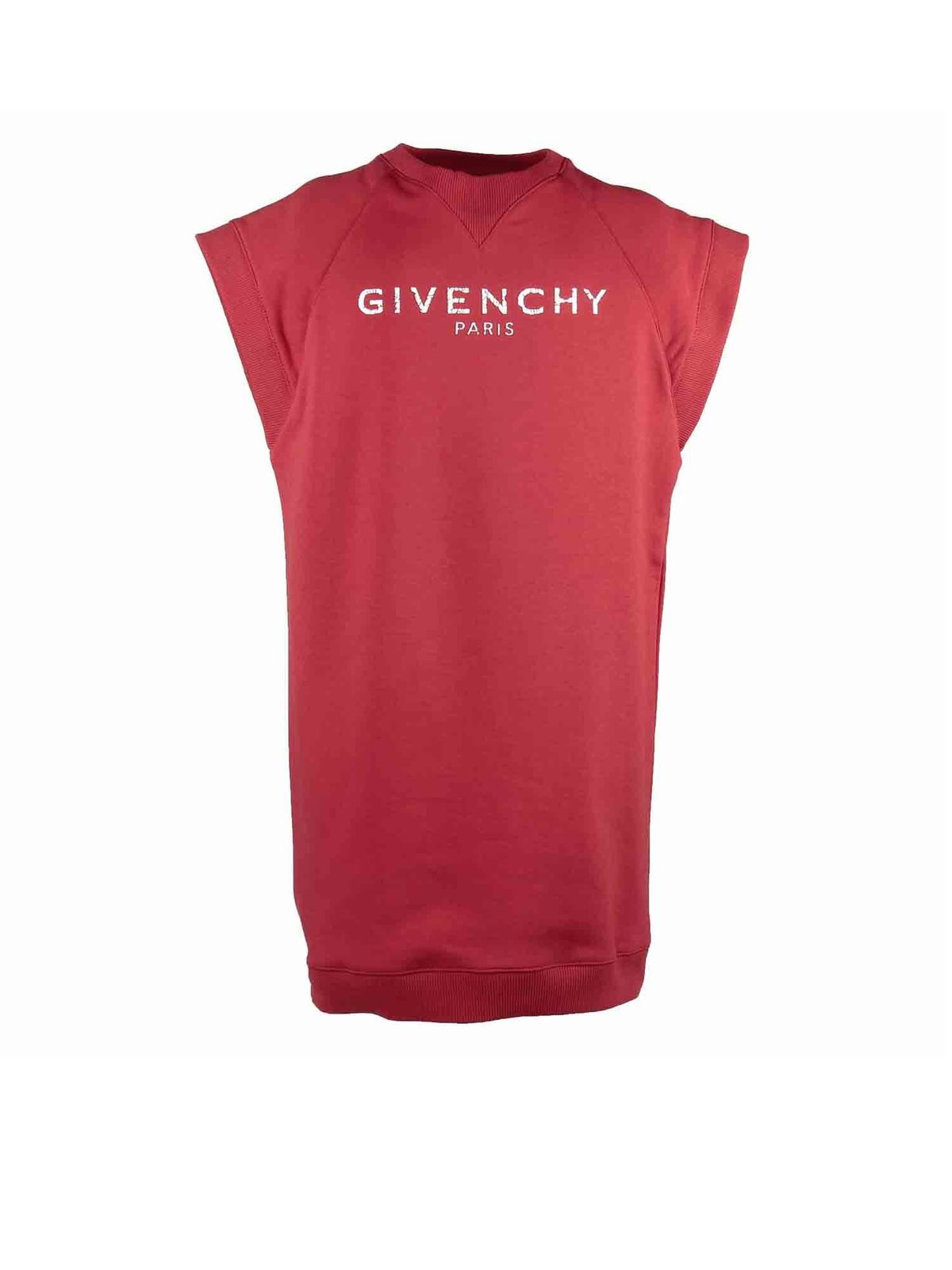 GIVENCHY VINTAGE LOGO PRINTED DRESS IN RED