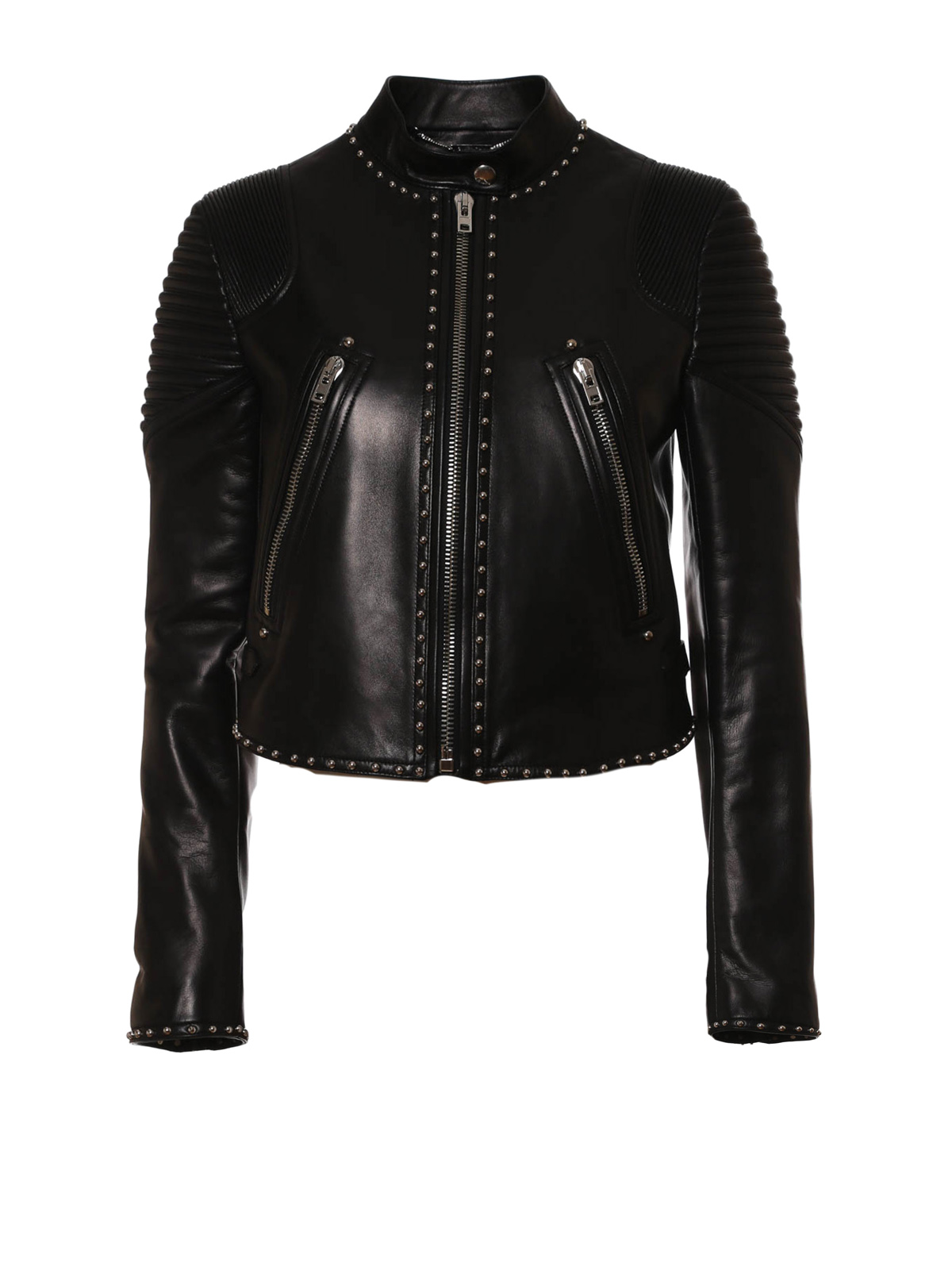 Givenchy - STUDDED LEATHER CROP JACKET - leather jacket - 16A3652651001
