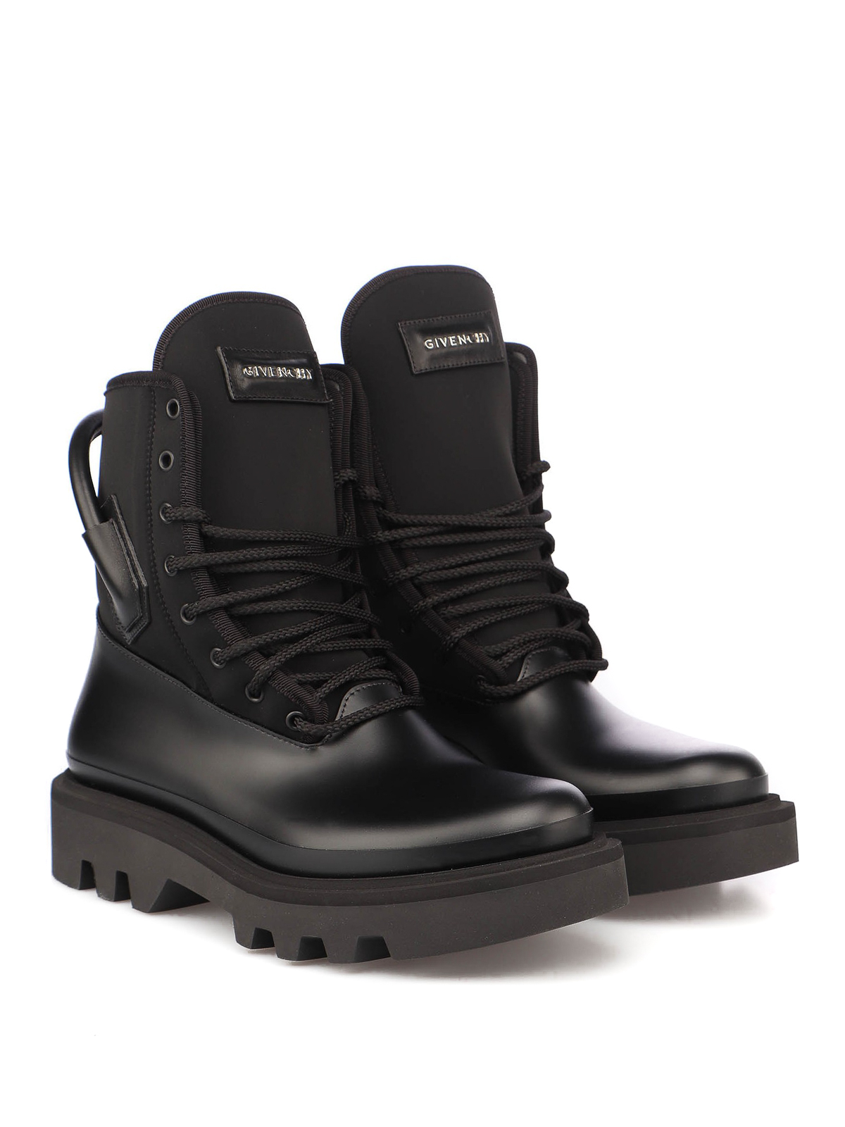 Ankle boots Givenchy - Neoprene leather combat boots - BH700GH0S5001