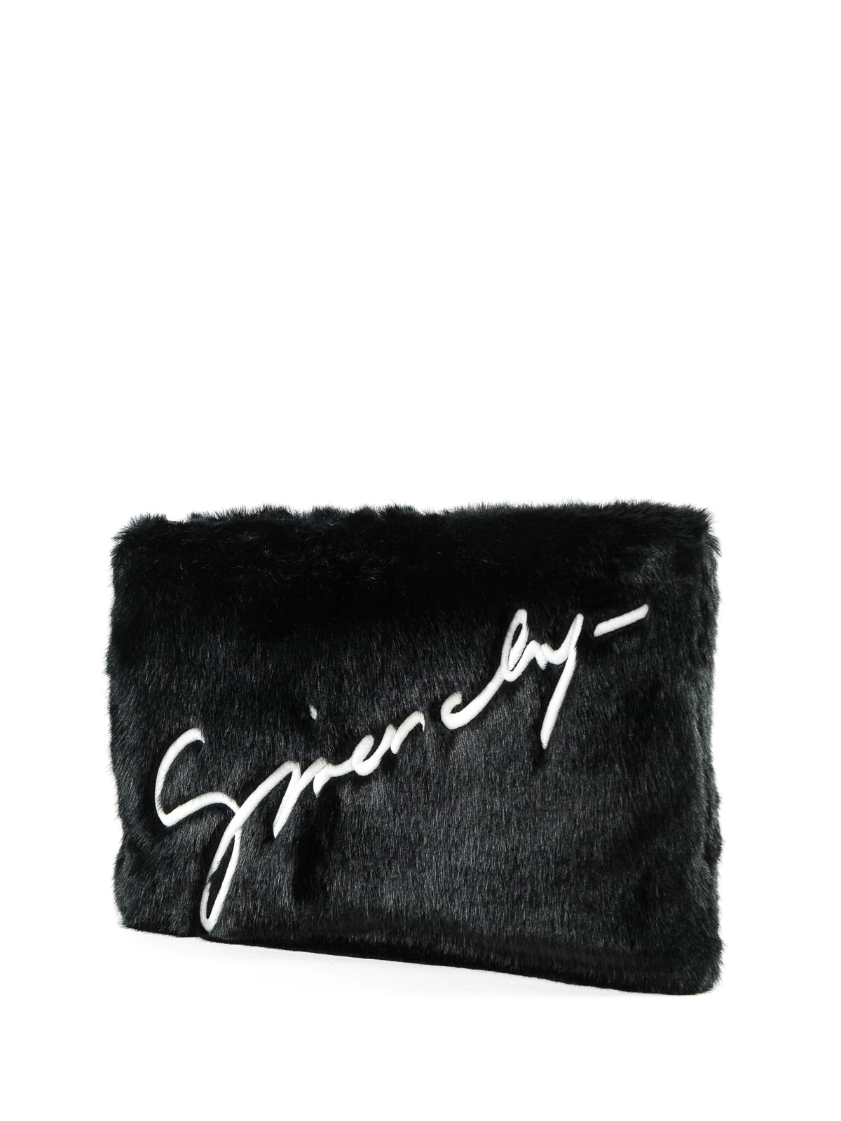Givenchy - Black faux fur clutch 