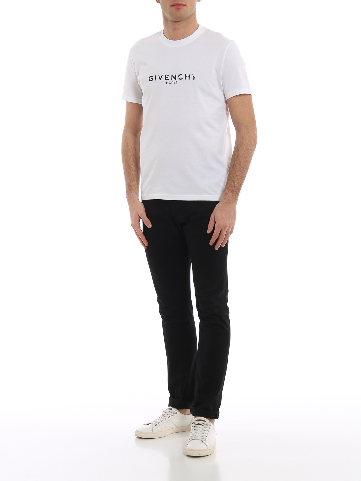 T-shirts Givenchy - Givenchy Paris white slim fit T-shirt - BM70K93002100