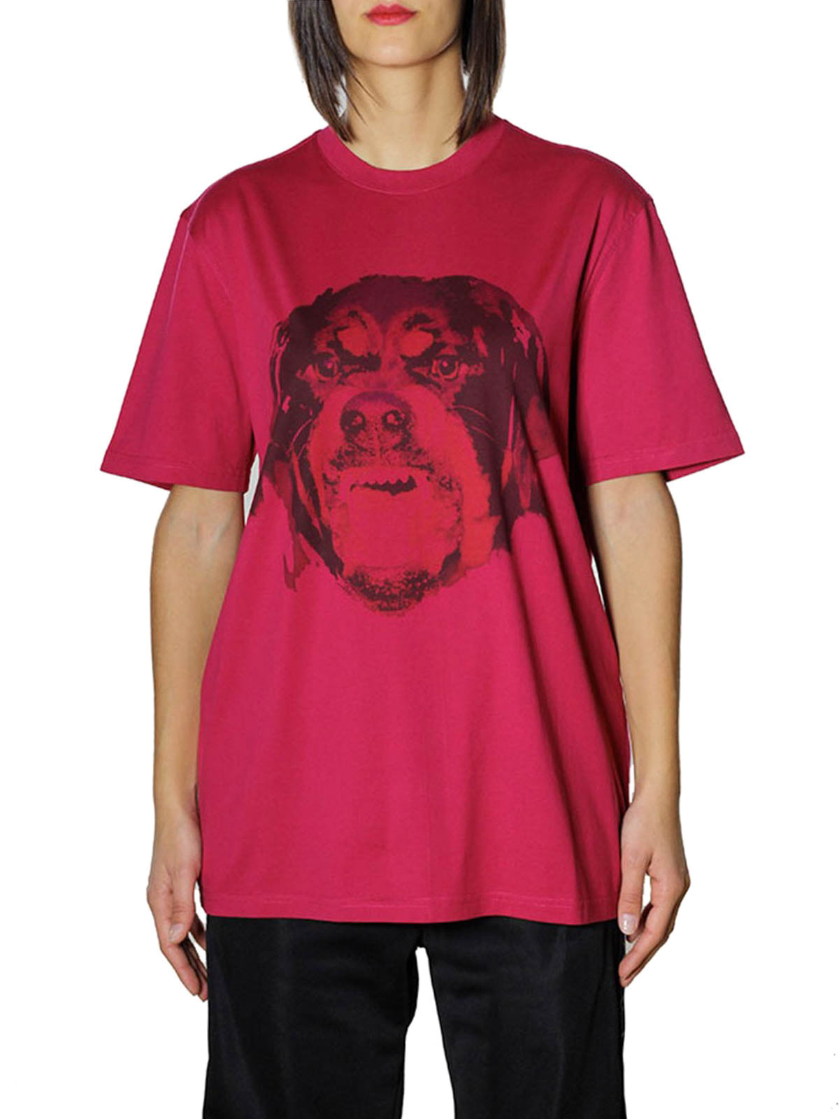 T-shirts Givenchy - Rottweiler print fuchsia T-shirt - BW700D3037675