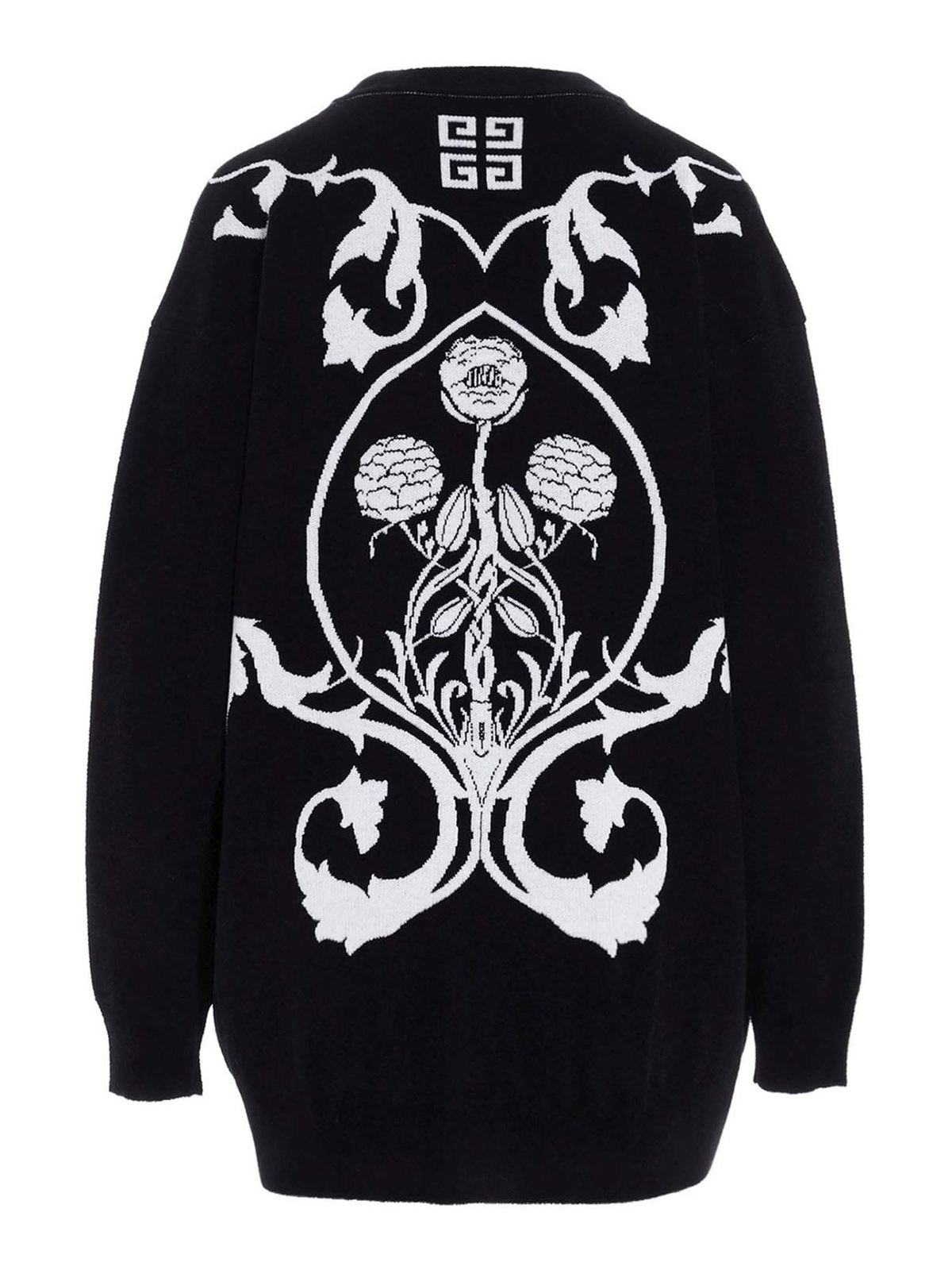 Turtlenecks & Polo necks Givenchy - Floral jacquard cardigan in black -  BW90B14Z7V004