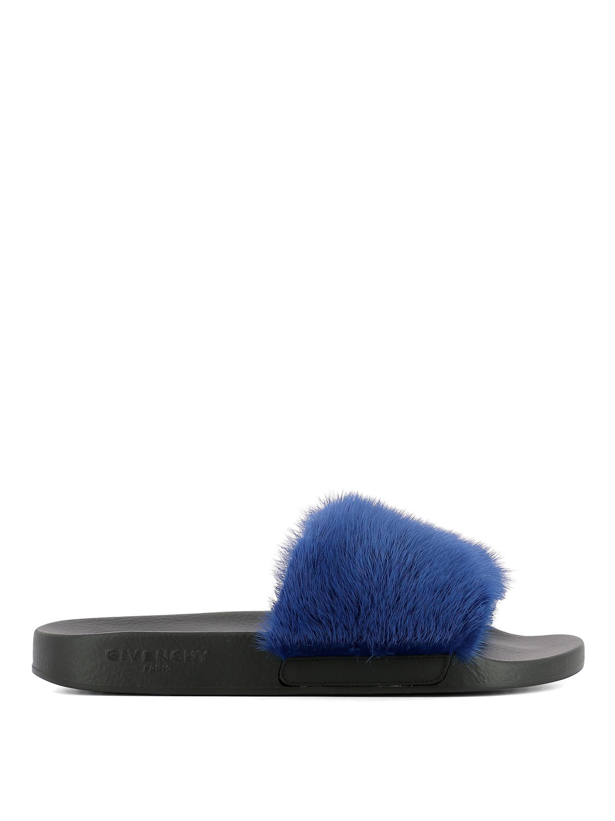 Givenchy - Blue mink fur slides 
