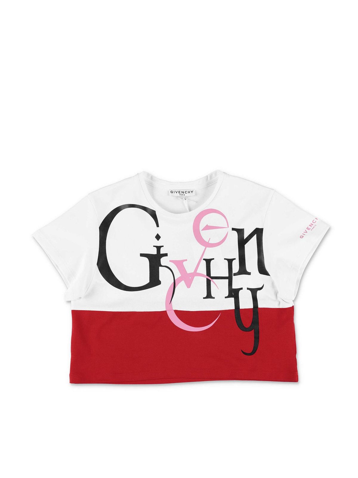GIVENCHY PRINTED T-SHIRT IN WHITE AND RED