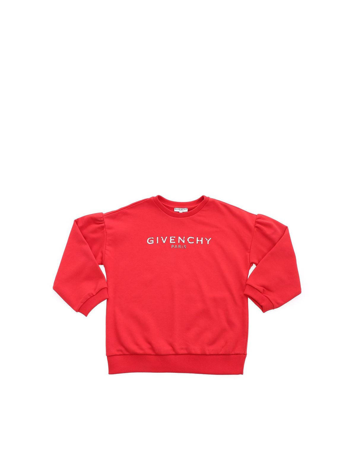 Givenchy - Felpa rossa con logo argento - Felpe e maglie - H15175991