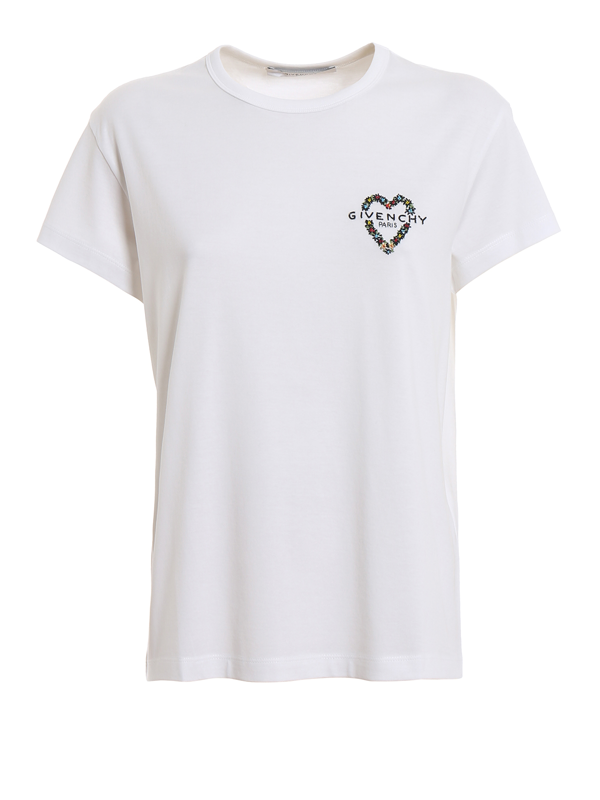 Udgravning pop Et hundrede år T-shirts Givenchy - Heart and logo embroidery T-shirt - BW705Z3Z24100