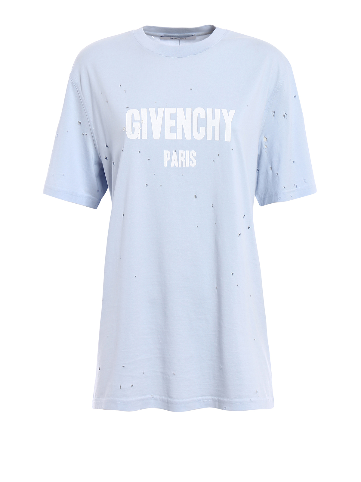 givenchy distressed t shirt blue