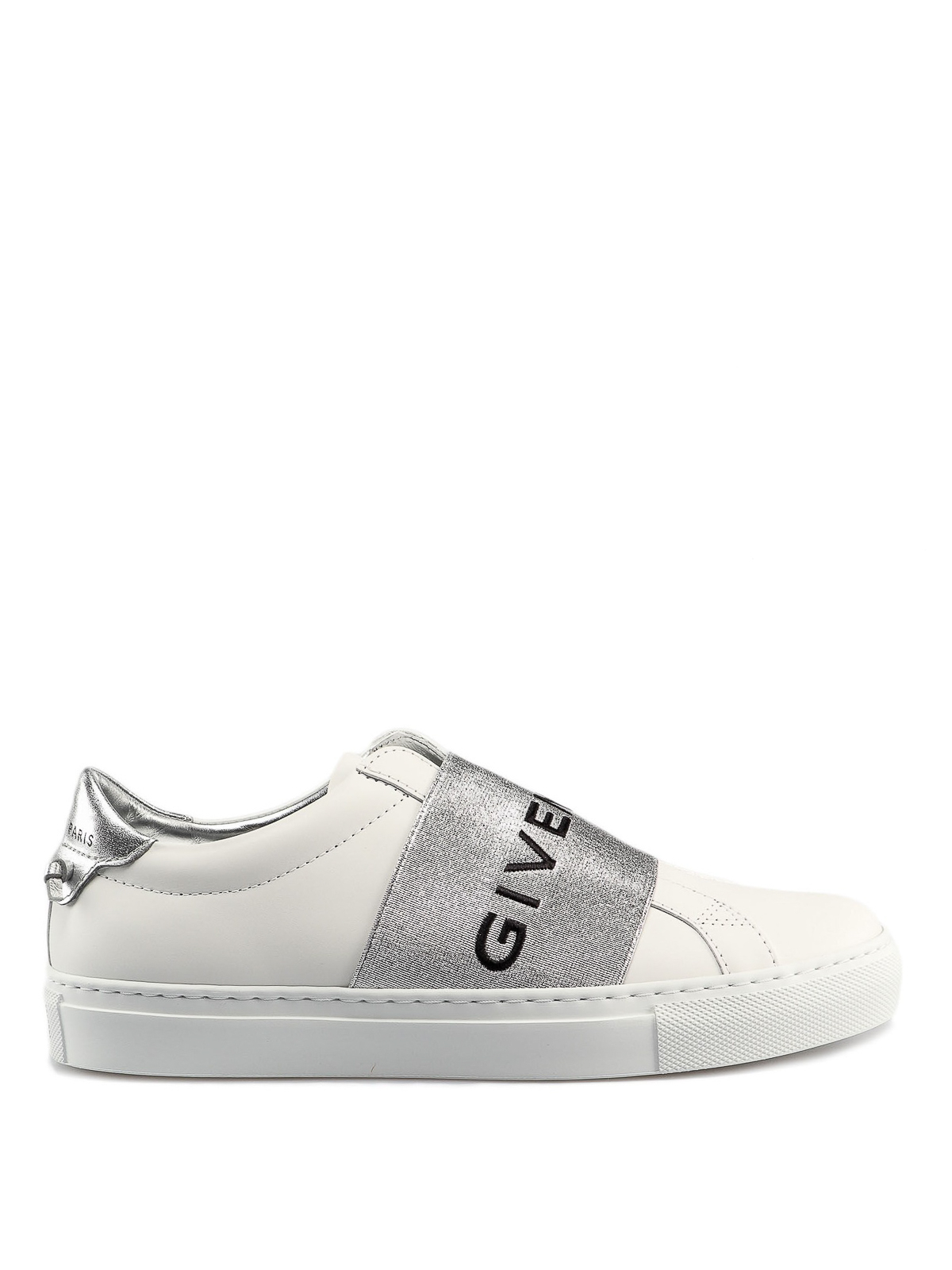 Trainers Givenchy - Branded band white leather sneakers - BE0005E0BG040