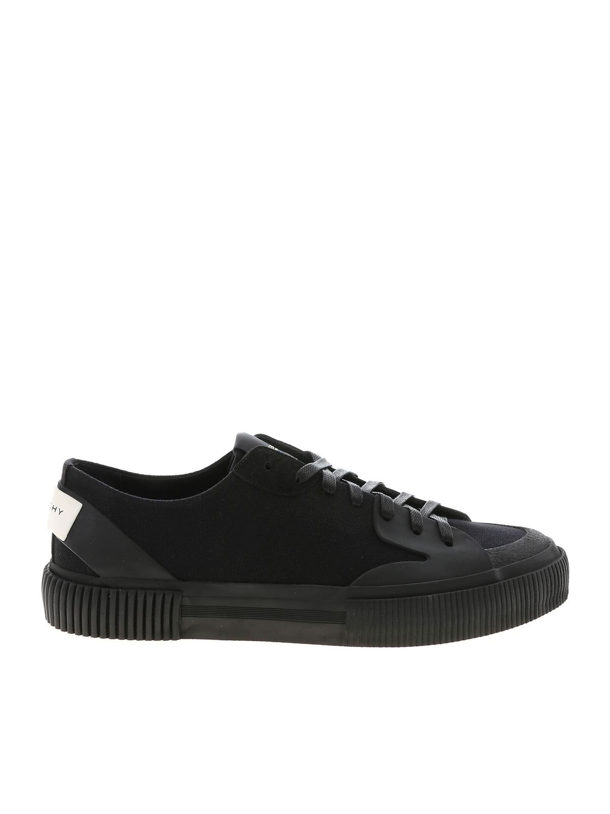 GIVENCHY TENNIS LIGHT SNEAKERS IN BLACK CANVAS